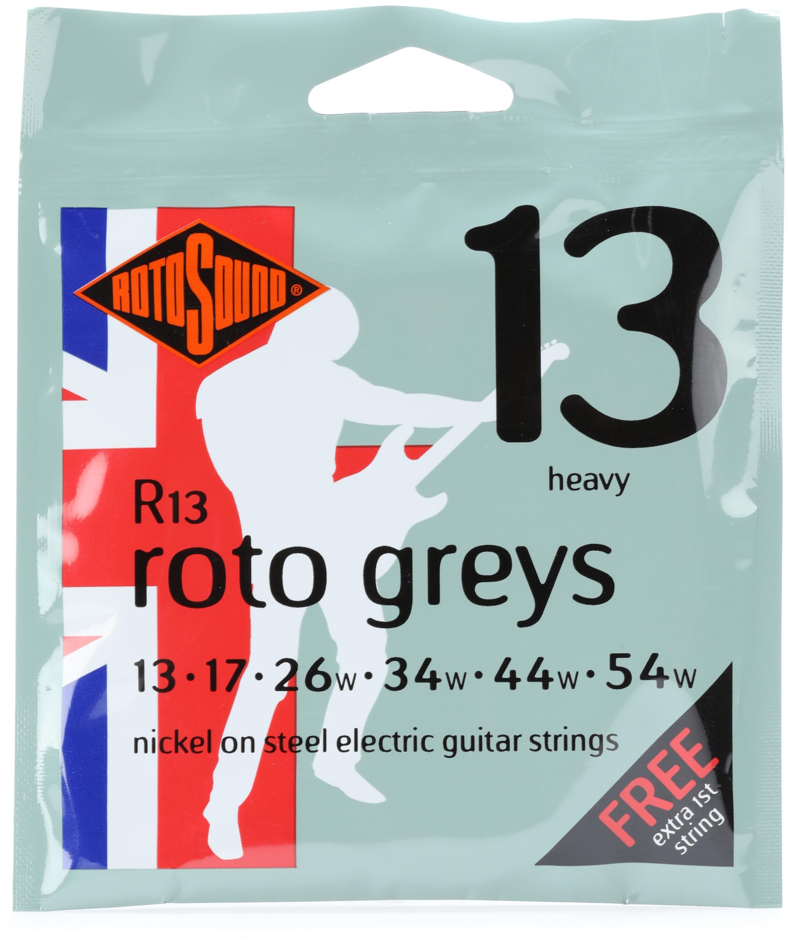 Photo of Rotosound R13 Roto Greys Nickel On Steel Electric Guitar Strings - .013-.054 Heavy