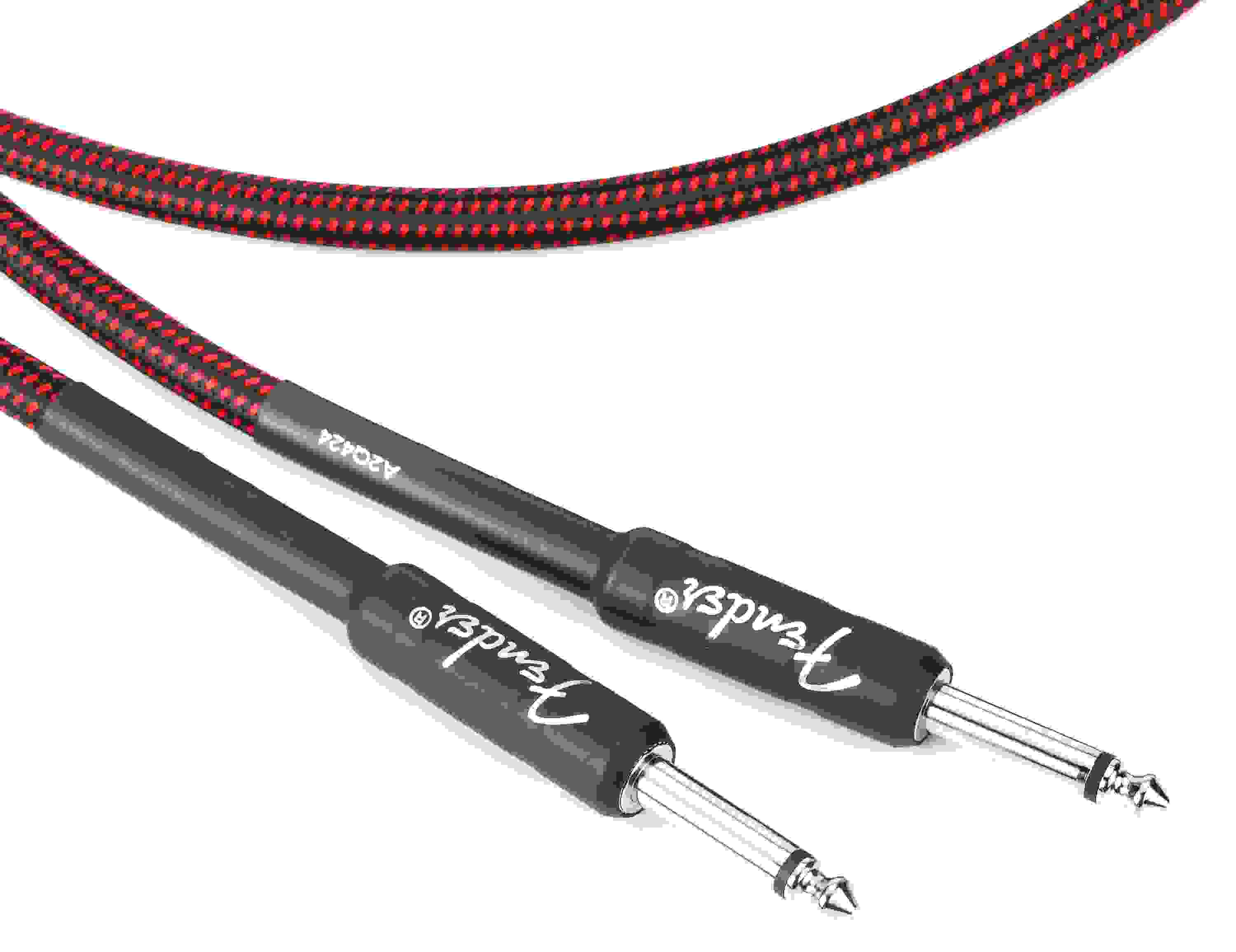 Fender Professional Series Straight to Straight Instrument Cable - 18.6 foot Red Tweed