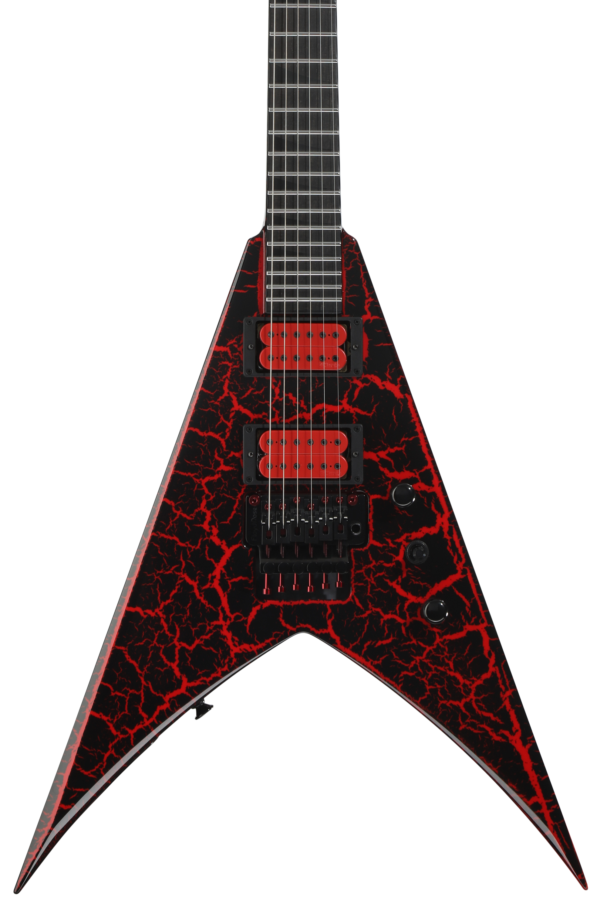 Jackson Custom Shop King V Electric Guitar - Black Crackle over