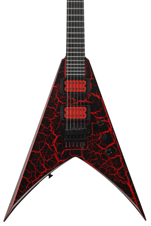 Jackson Custom Shop King V Electric Guitar - Black Crackle over