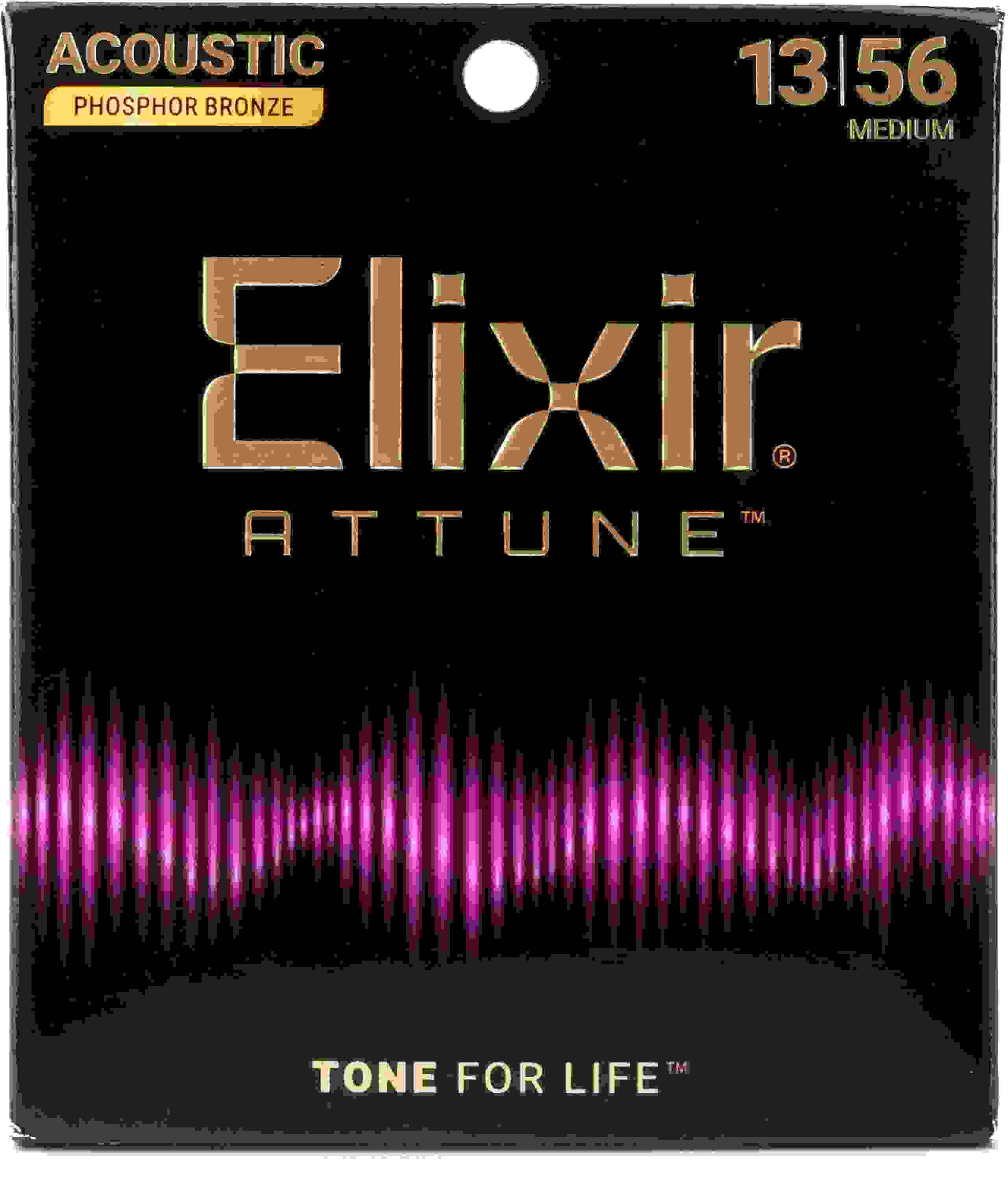 Elixir Strings 21102 Attune Phosphor Bronze Acoustic Guitar Strings - .013-.056 Medium