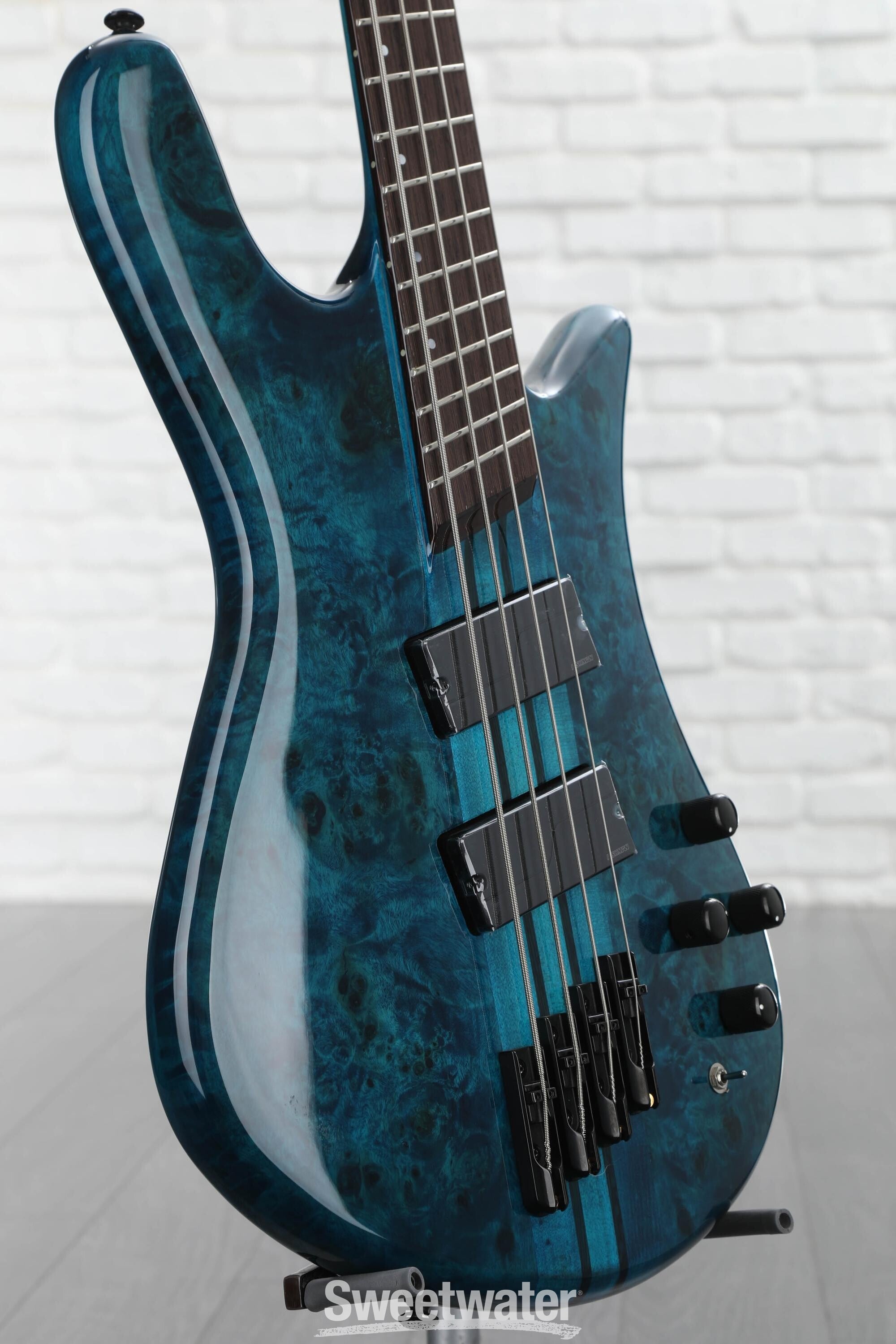 Spector NS Dimension 4 Bass Guitar - Black and Blue Gloss