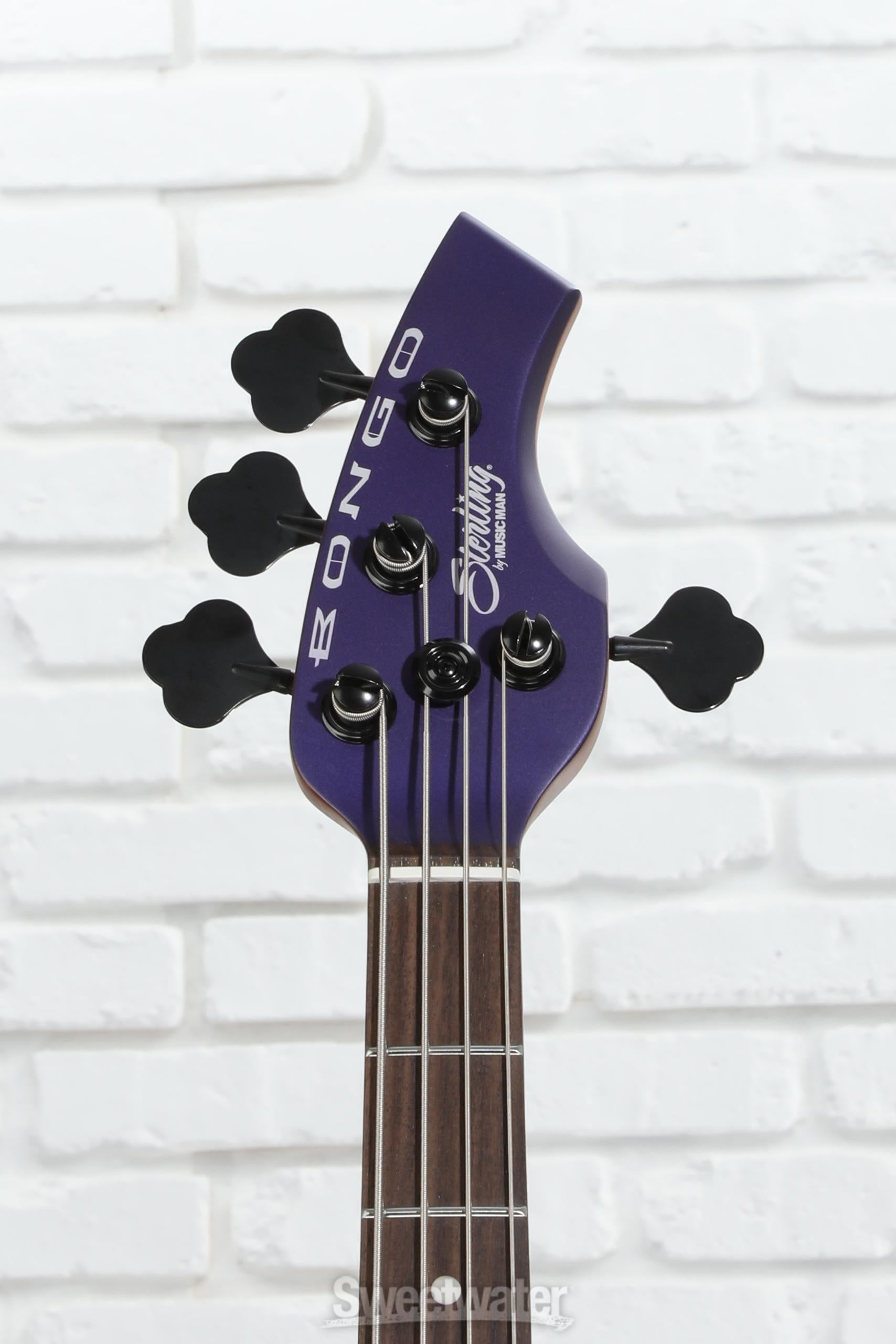 Sterling By Music Man Bongo Electric Bass Guitar - Firemist Purple Satin