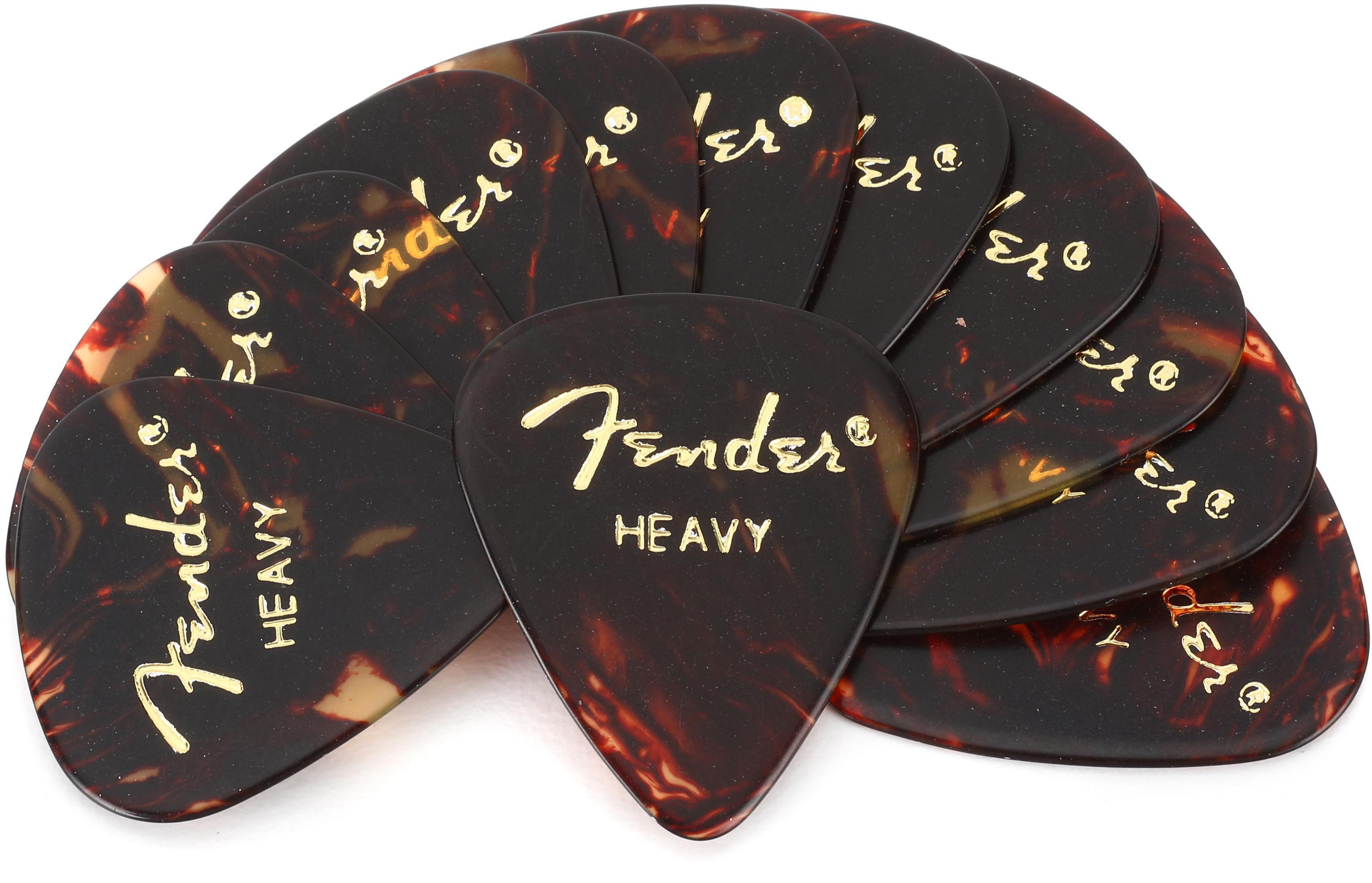 Photo of Fender 351 Shape Classic Celluloid Picks - Heavy Tortoise Shell 12-pack