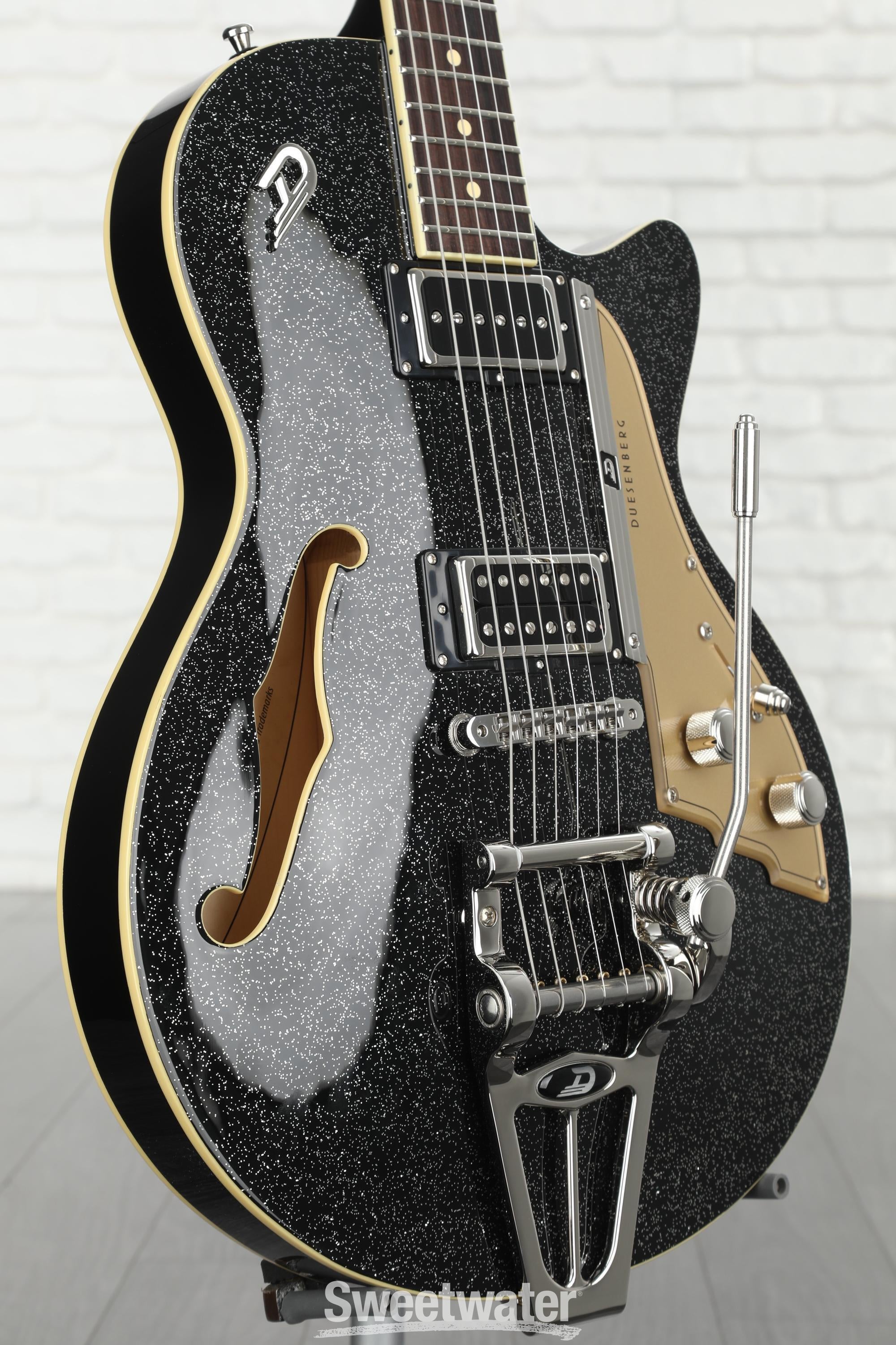 Duesenberg Starplayer TV Semi-hollowbody Electric Guitar - Black Sparkle