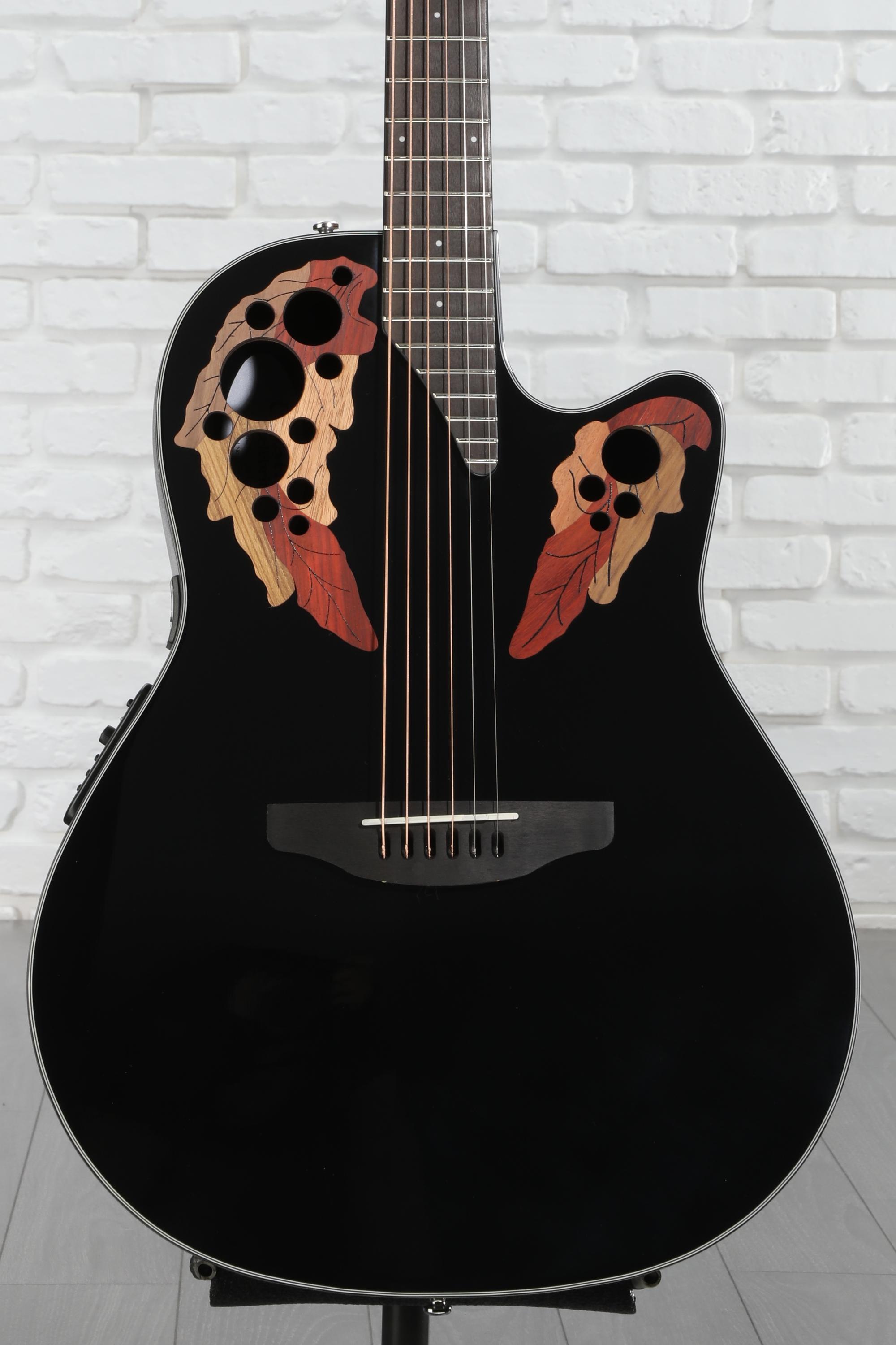 Ovation Elite Celebrity Mid-Depth Acoustic-Electric Guitar - Black