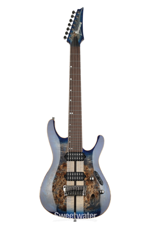 Ibanez Premium S1027PBF - Cerulean Blue Burst | Sweetwater Ibanez Premium S1027PBF - Cerulean Blue Burst | Sweetwater