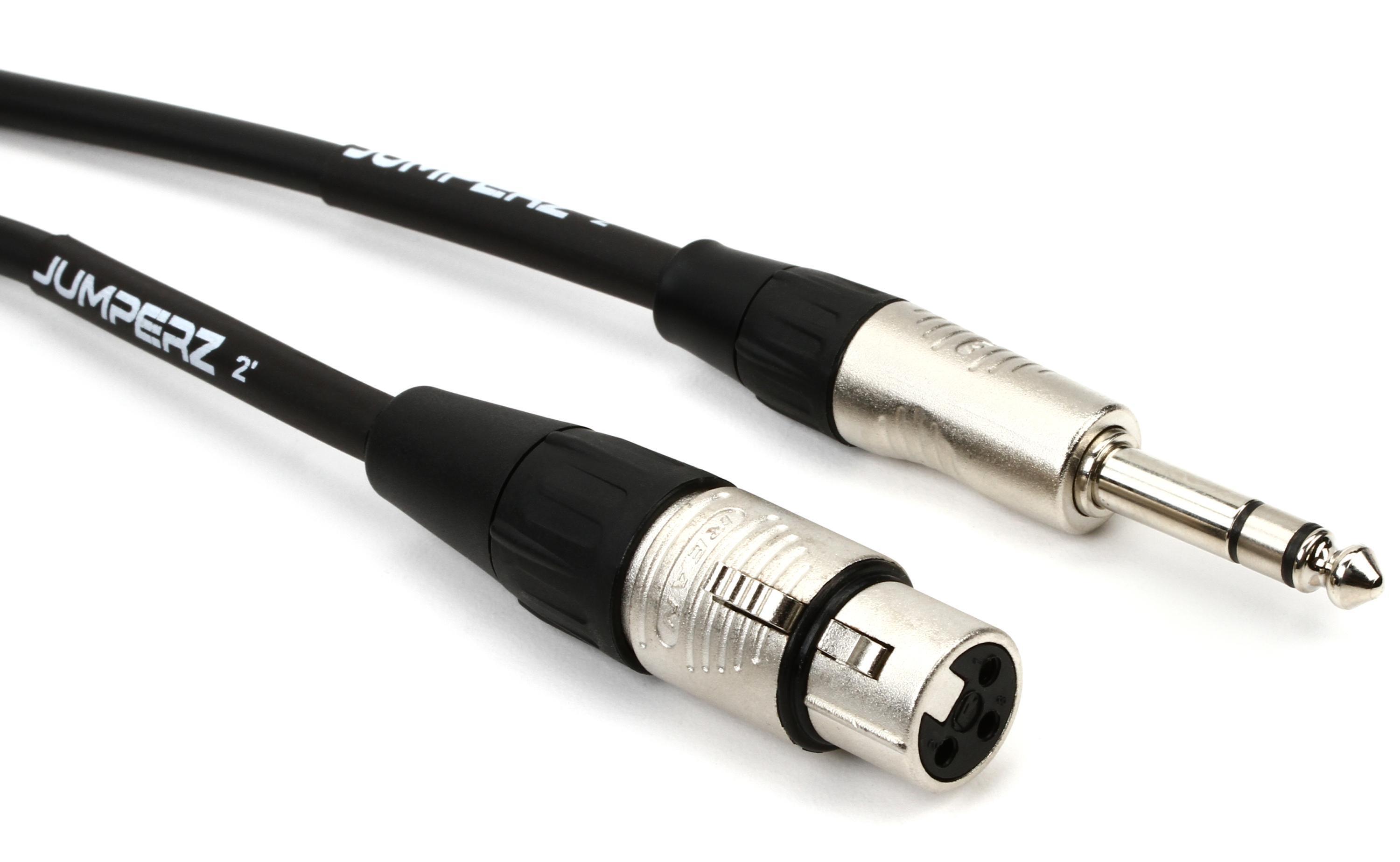 Photo of JUMPERZ JBTRSXF-2 Blue Line Patch Cable - XLR Female to TRS Male - 2 foot