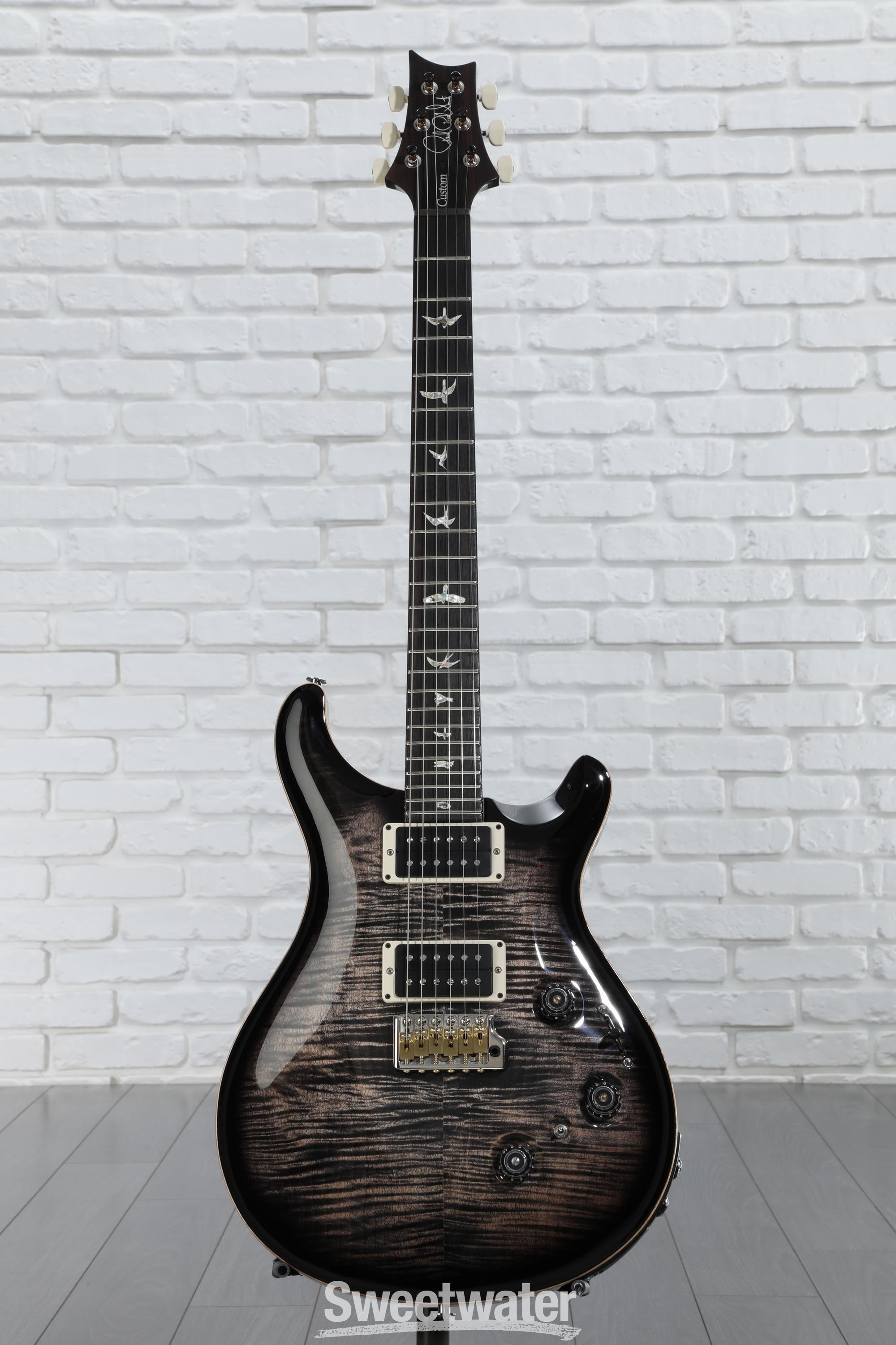 PRS Custom 24 Piezo Electric Guitar - Charcoal Burst | Sweetwater