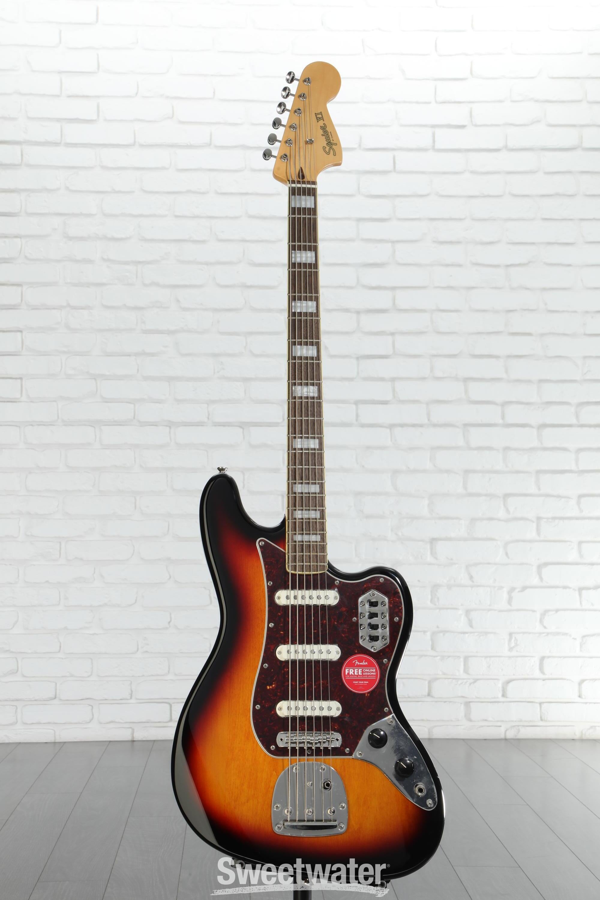 Squier Classic Vibe Bass VI Guitar - 3-tone Sunburst | Sweetwater