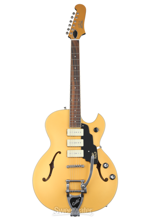 Guild Starfire I Jet90 ゴールド セミアコ ギグバッグ付き Guild Starfire I Jet 90 Electric Guitar - Satin Gold | Sweetwater