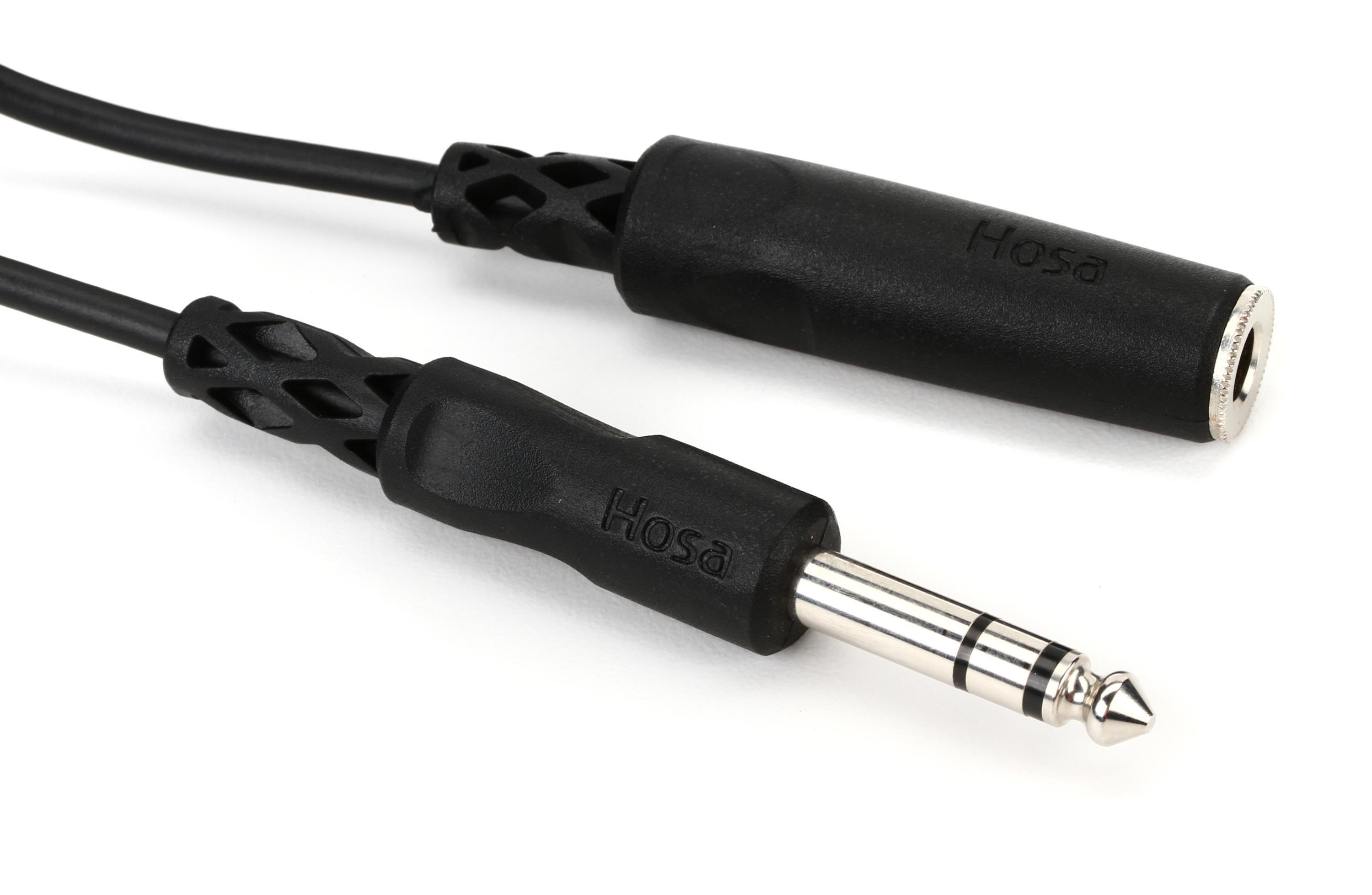 Hosa HPE325C 1/4 inch TRS Female to 1/4 inch TRS Male Coiled Headphone