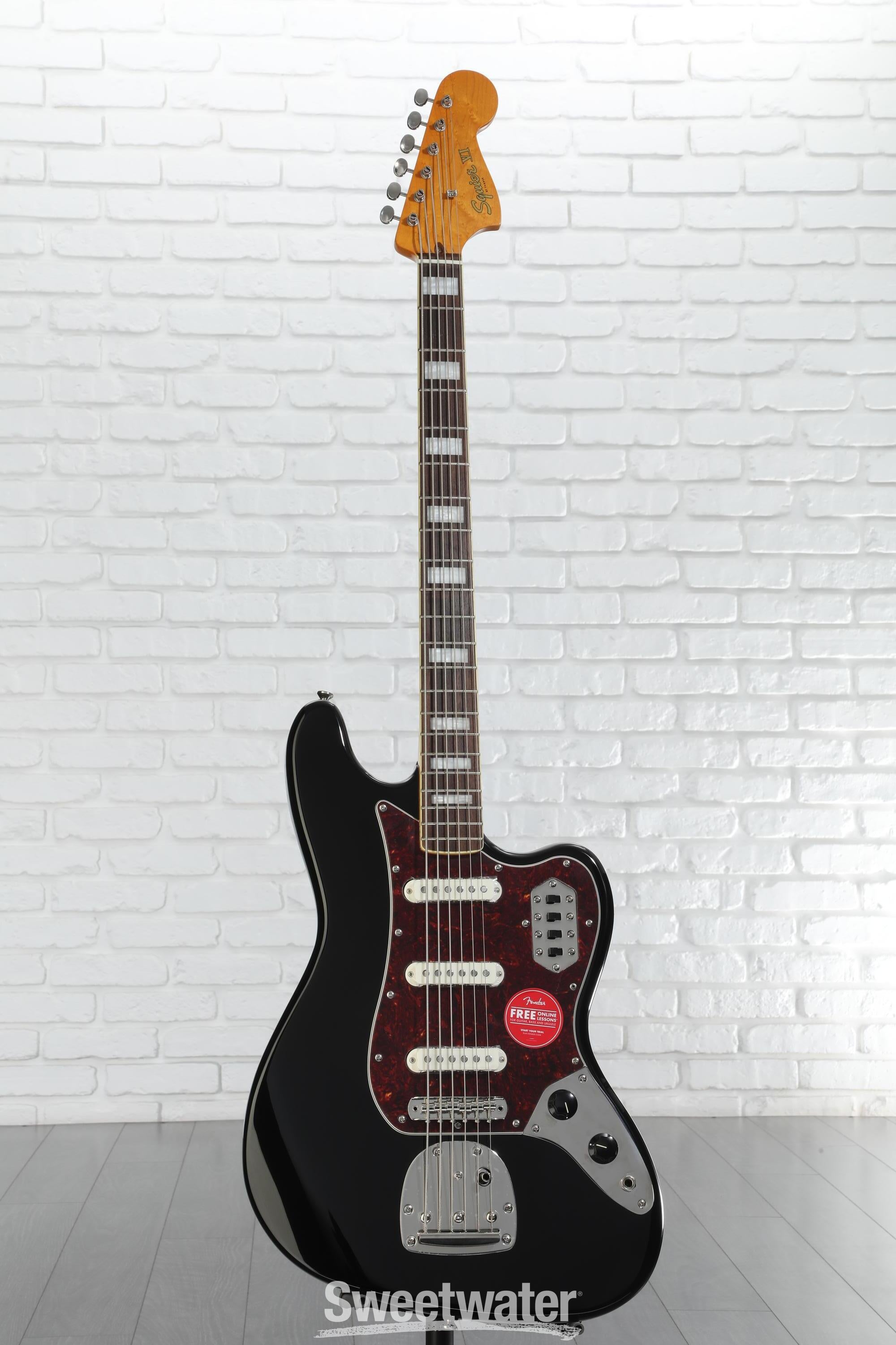 Squier Classic Vibe Bass VI Guitar - Black | Sweetwater