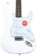 Photo of Squier Affinity Series Stratocaster - Arctic White with White Pearloid Pickguard, Sweetwater Exclusive in the USA
