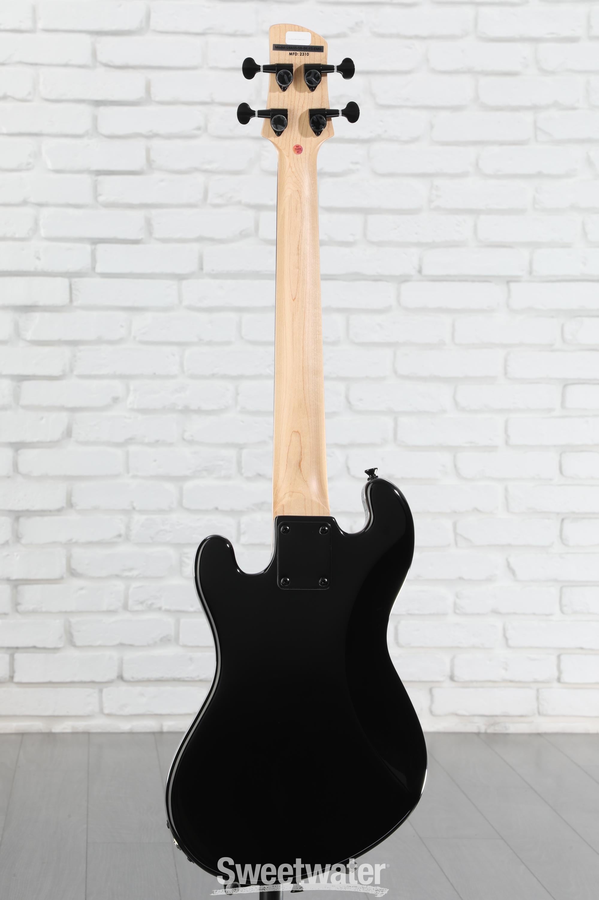 Kala Solidbody U-Bass Electric Bass Guitar - Black, Sweetwater Exclusive