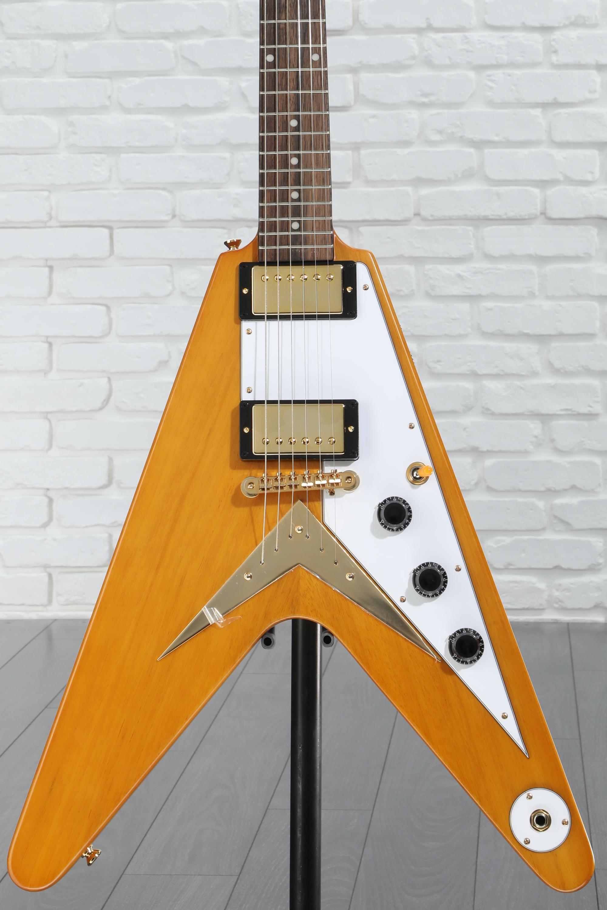 Epiphone Original 1958 Flying V Korina White Pickguard