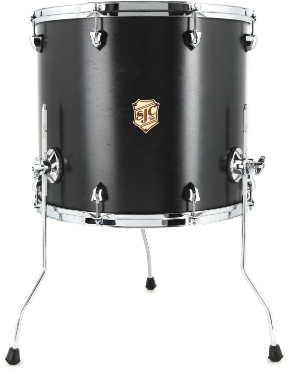 Custom 6pc Drum Kit-Flat Black w-Satin Chrome Hardware