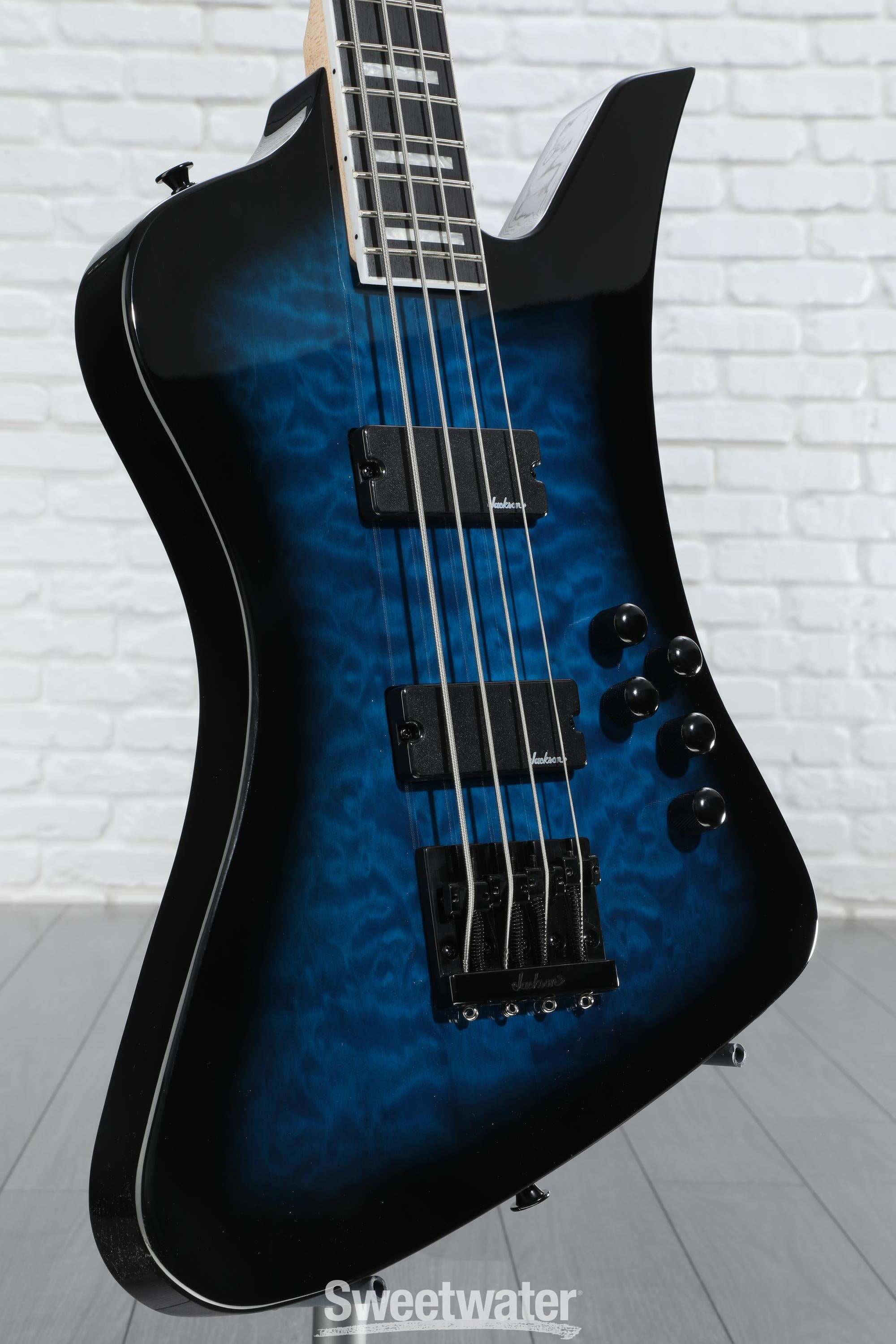 Jackson JS Kelly Bird JS3Q Bass Guitar - Transparent Blue