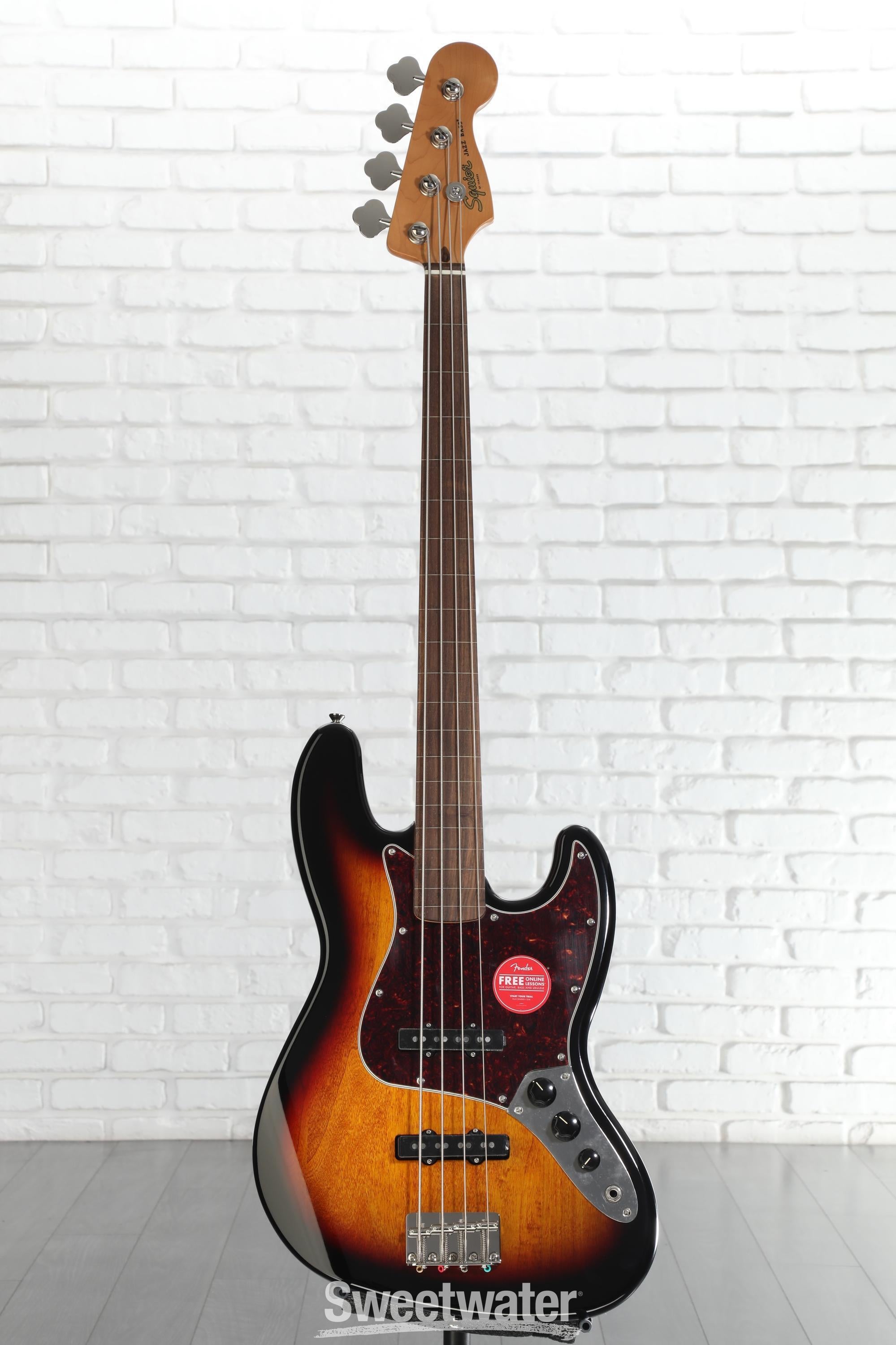 【10439】 Squier Fretless Jazz Bass Squier Classic Vibe '60s Fretless Jazz Bass - 3-Tone Sunburst