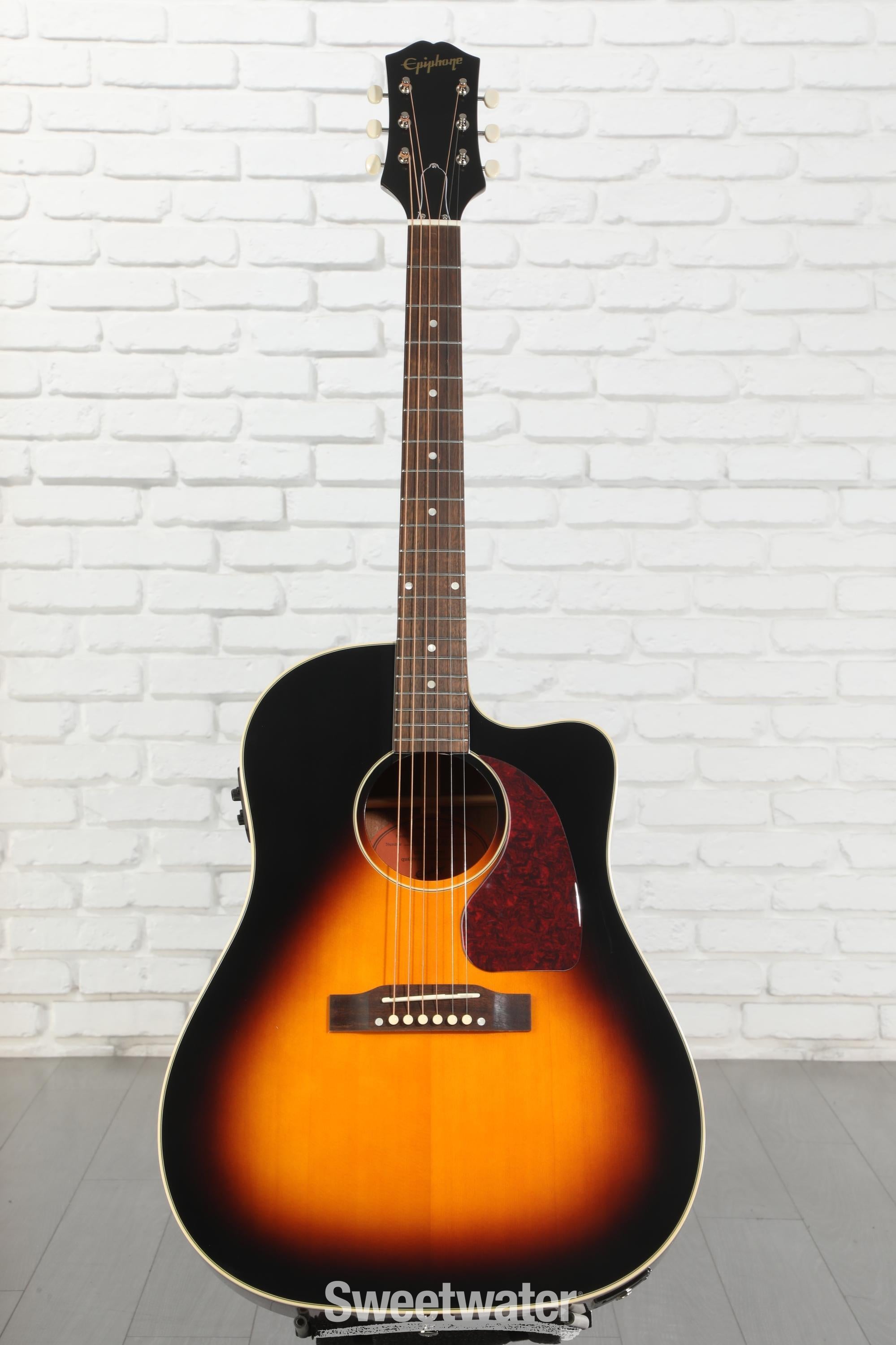 Epiphone J-45 EC Acoustic Guitar - Aged Vintage Sunburst Gloss