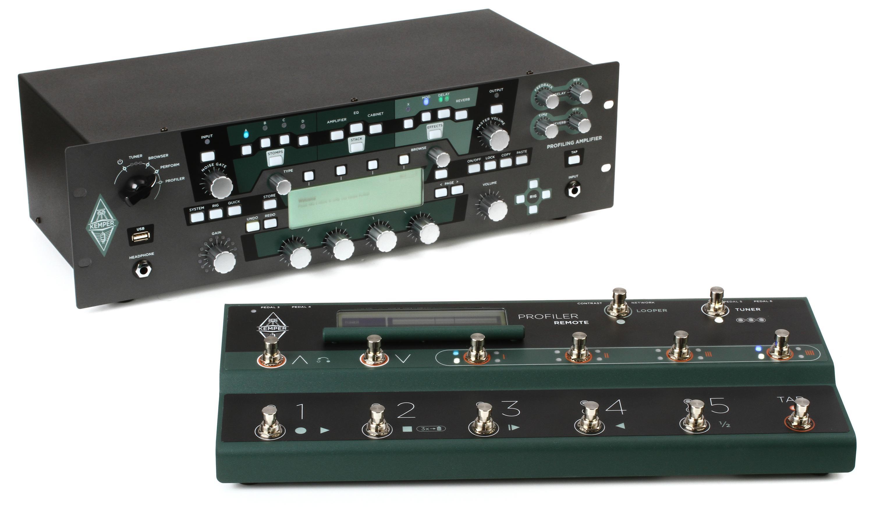 Kemper Profiler Power Rack + Profiler Remote - 600-watt Rackmount Profiling  Amp Head with Remote Controller