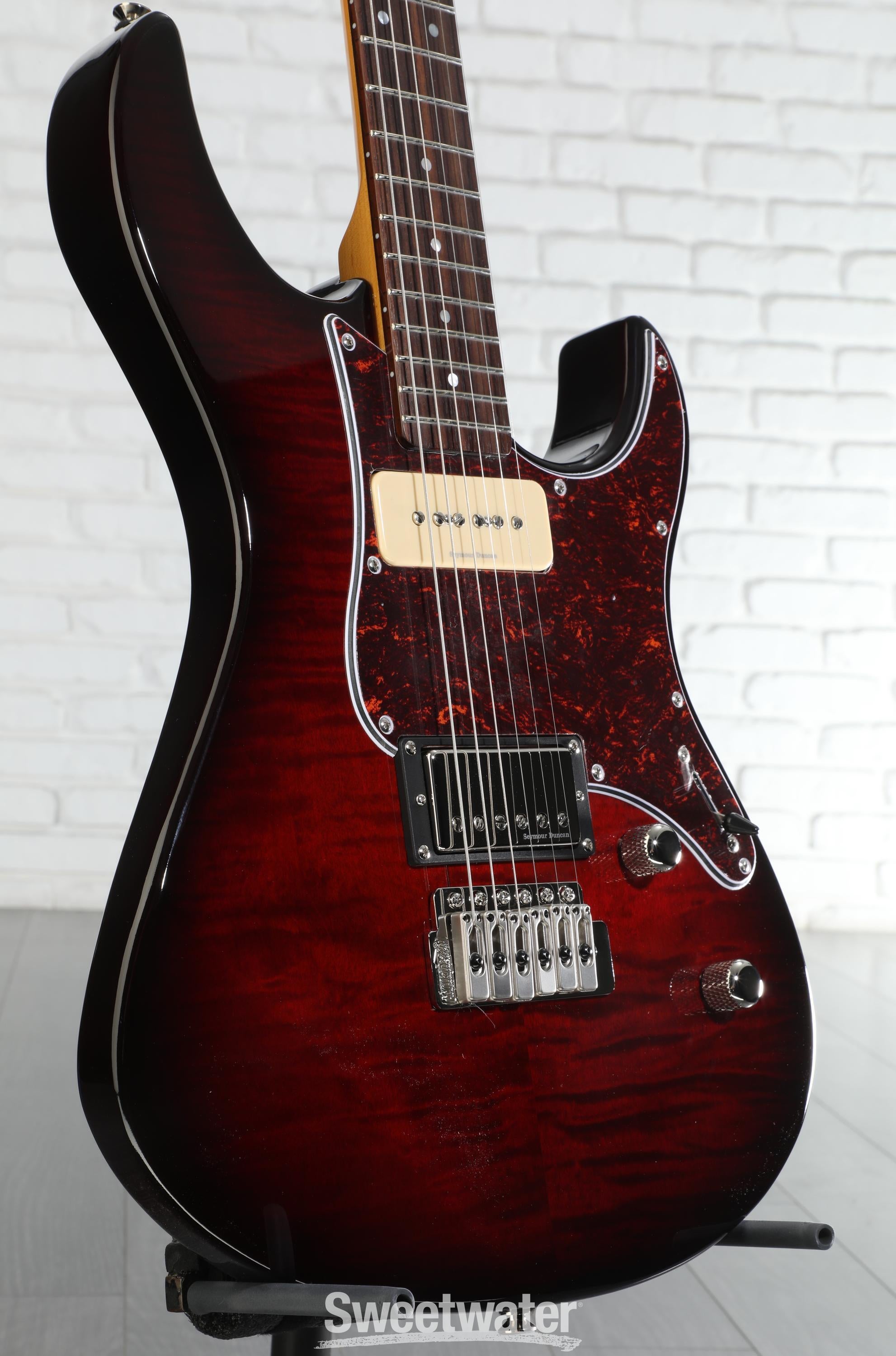 Yamaha PAC611VFM Pacifica Electric Guitar - Dark Red Burst