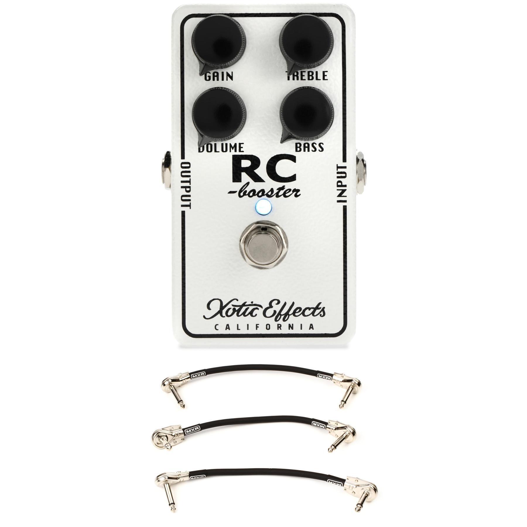 Xotic RC Booster Classic Clean Boost Pedal with 3 Patch Cables