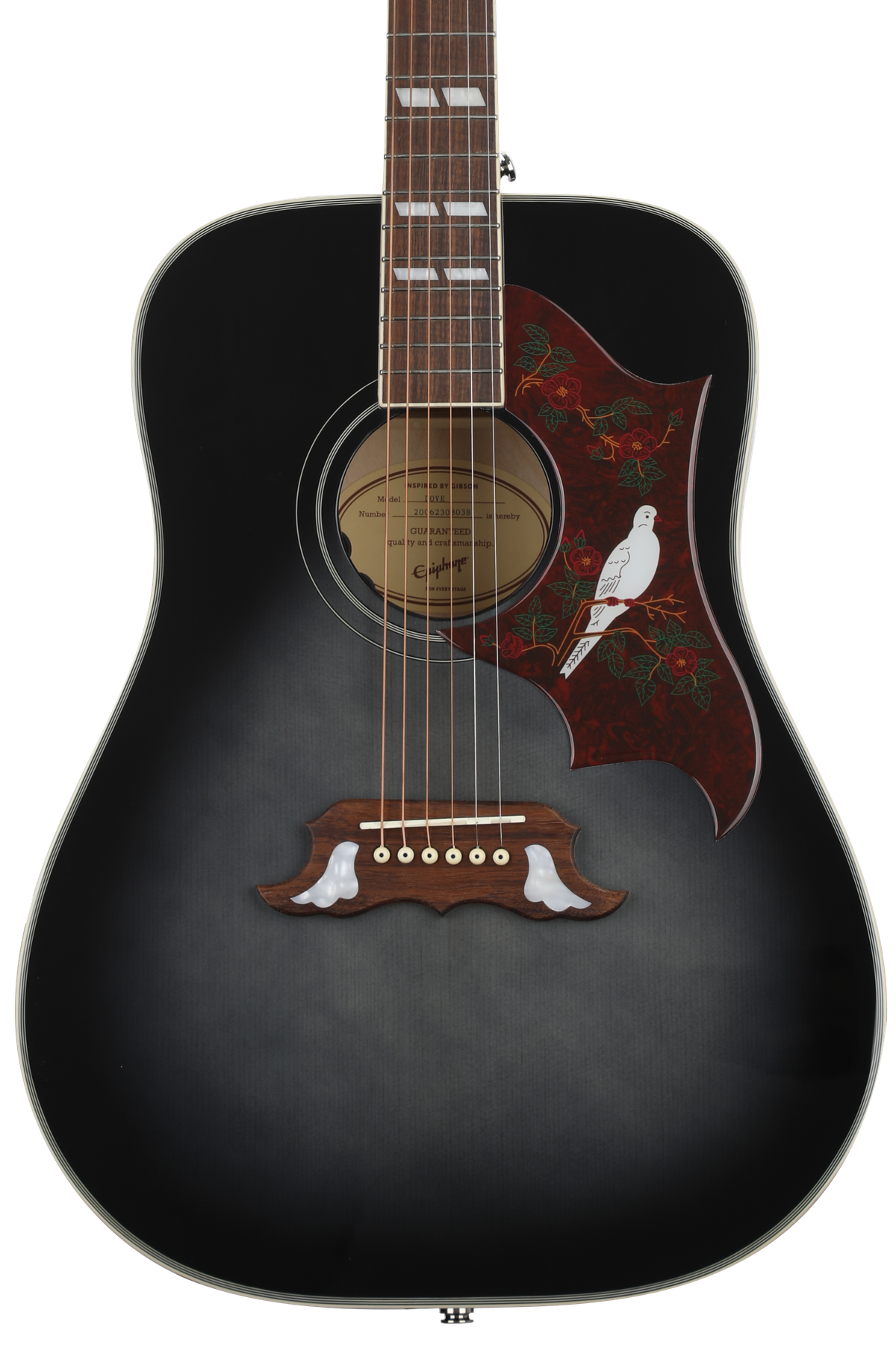 Epiphone Dove Studio Acoustic-electric - Trans Ebony Sweetwater Exclusive