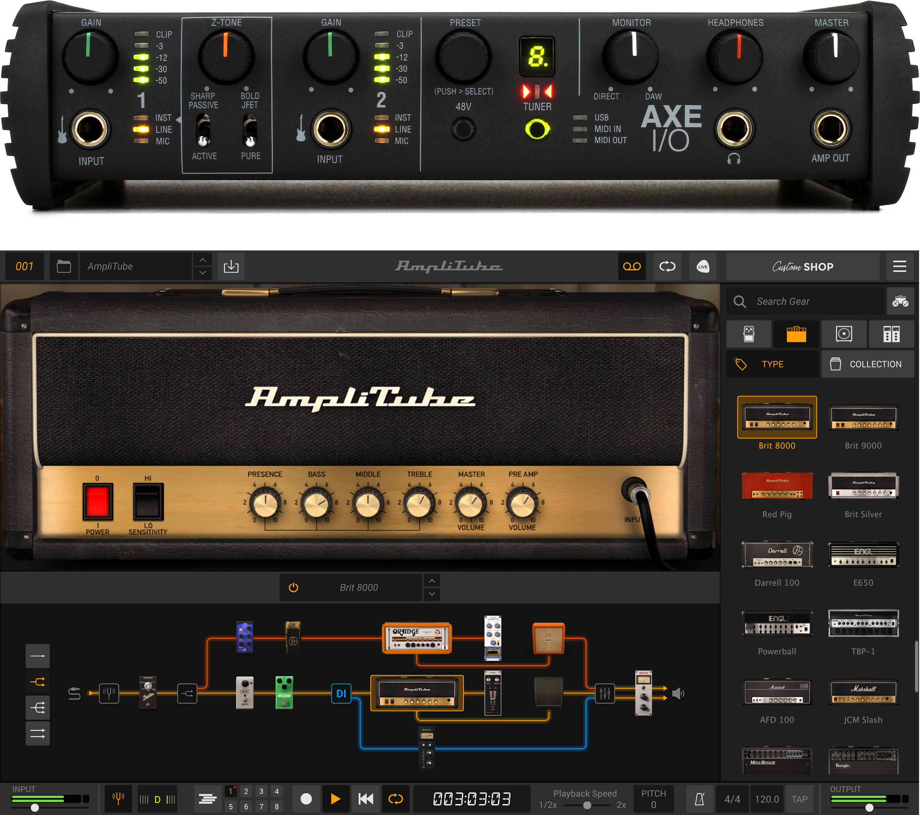 IKMultimediaAxeI/O+AmpliTube5Max+TONEXMAXBundle