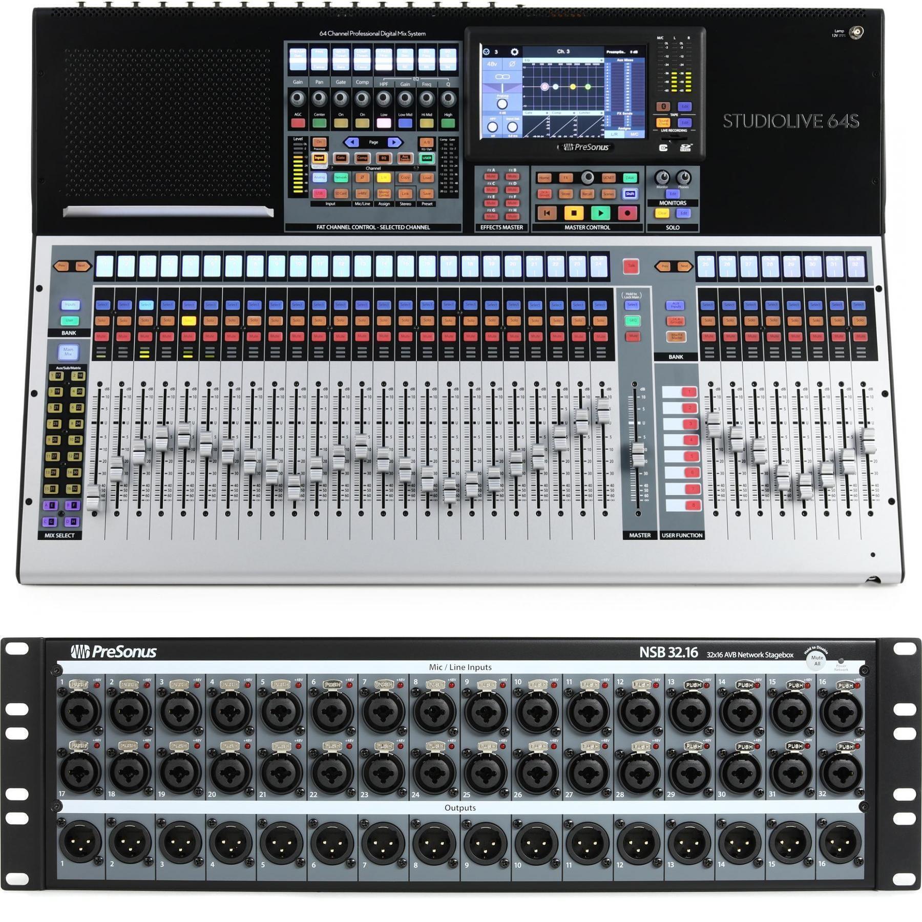 PreSonus StudioLive 64S 64-channel Digital Mixer and NSB32