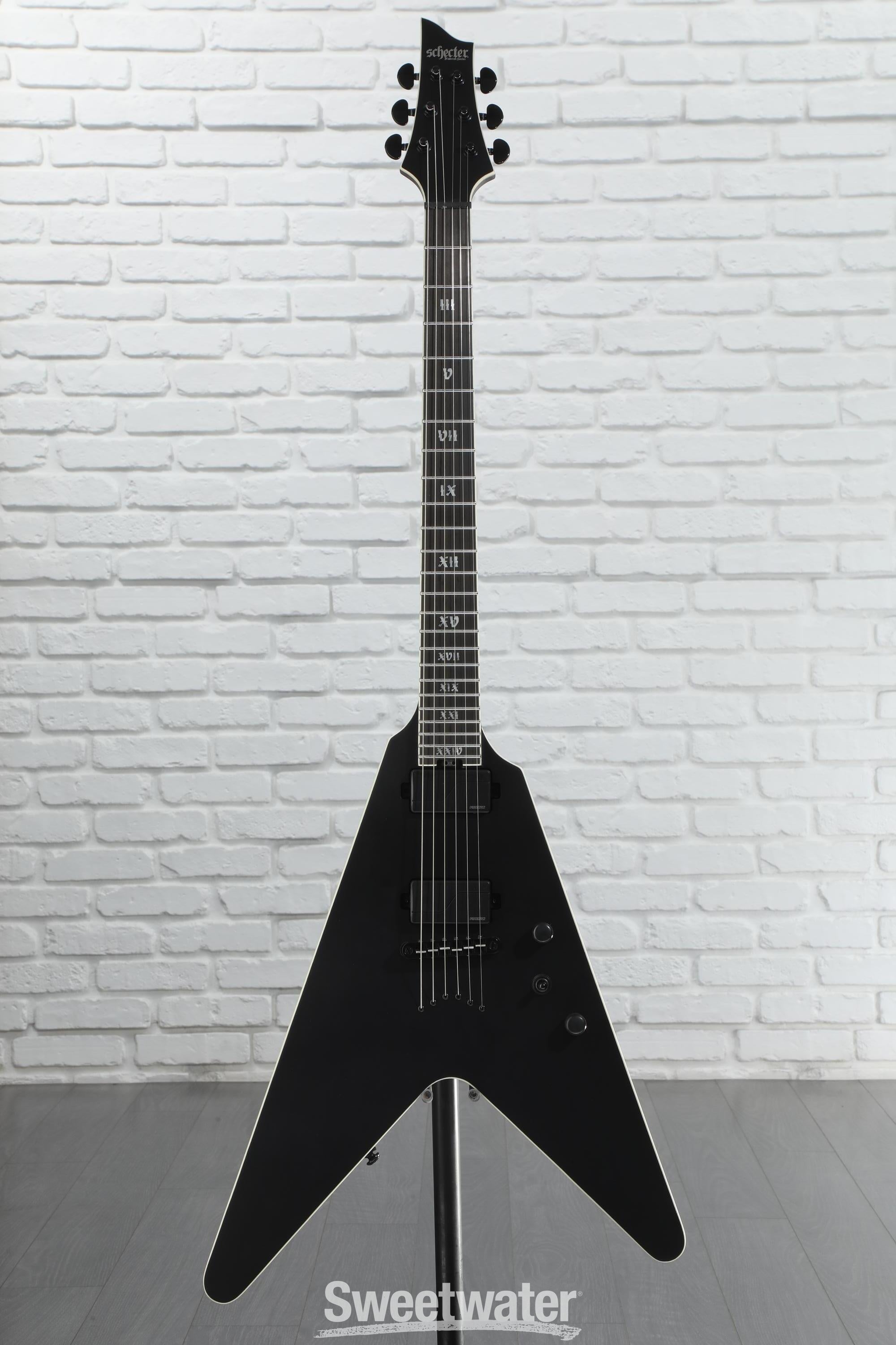 Schecter V-1 SLS Evil Twin - Satin Black | Sweetwater