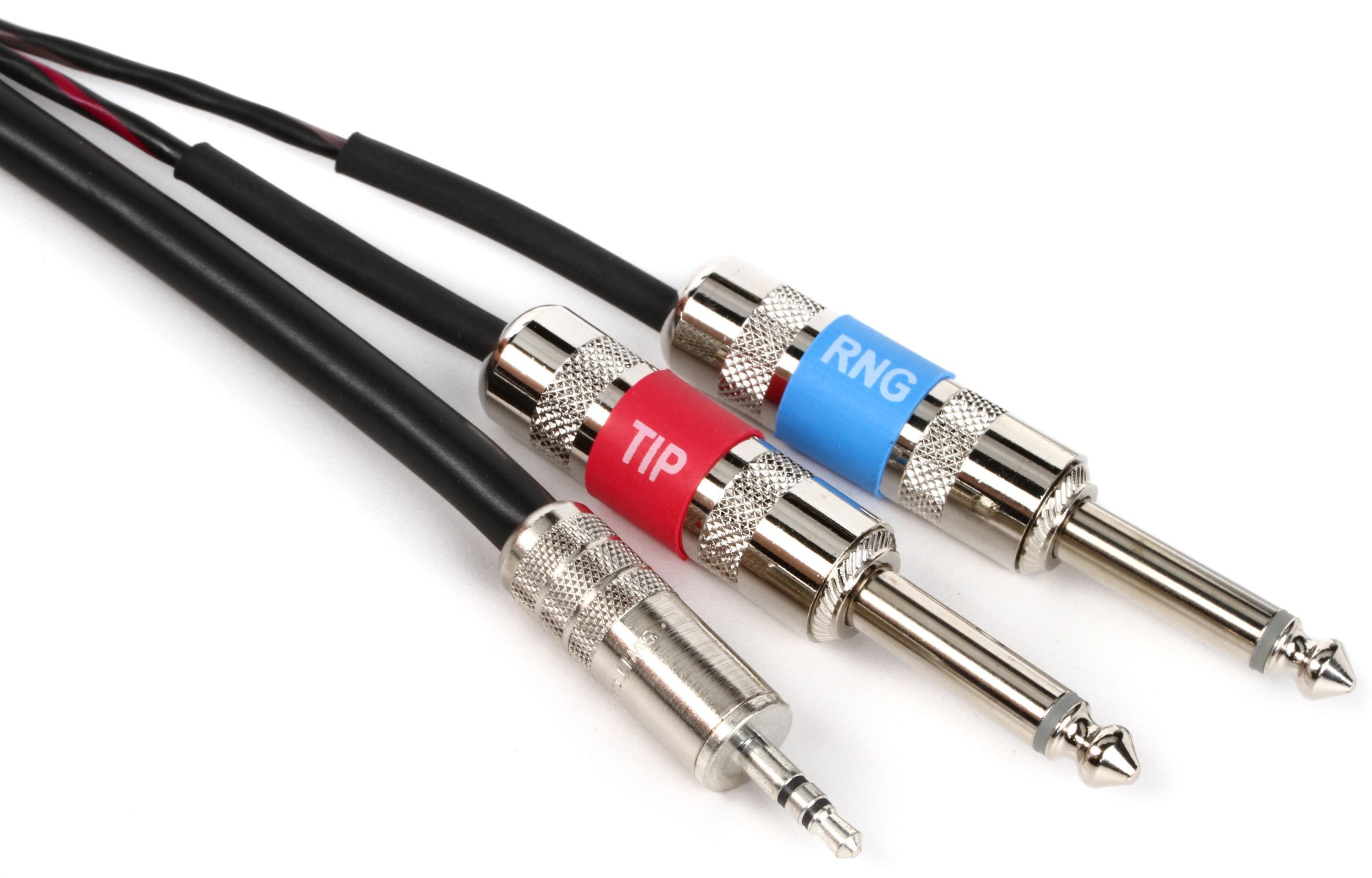 Pro Co IPMB2Q-5 3.5mm TRS Male to Dual 1/4 inch TS Male Cable - 5 foot ...