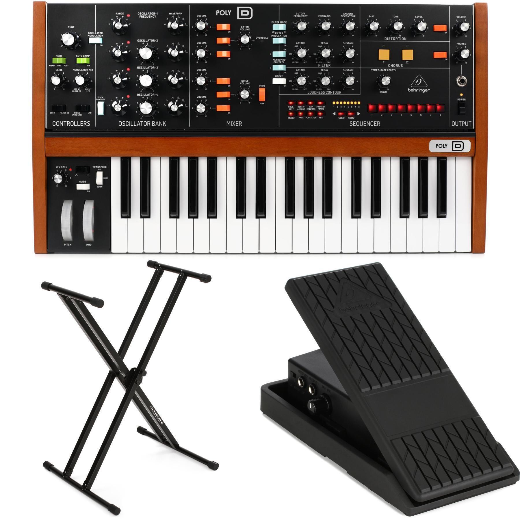 Photo of Behringer Poly D Polyphonic Analog Synthesizer with Stand and Expression Pedal