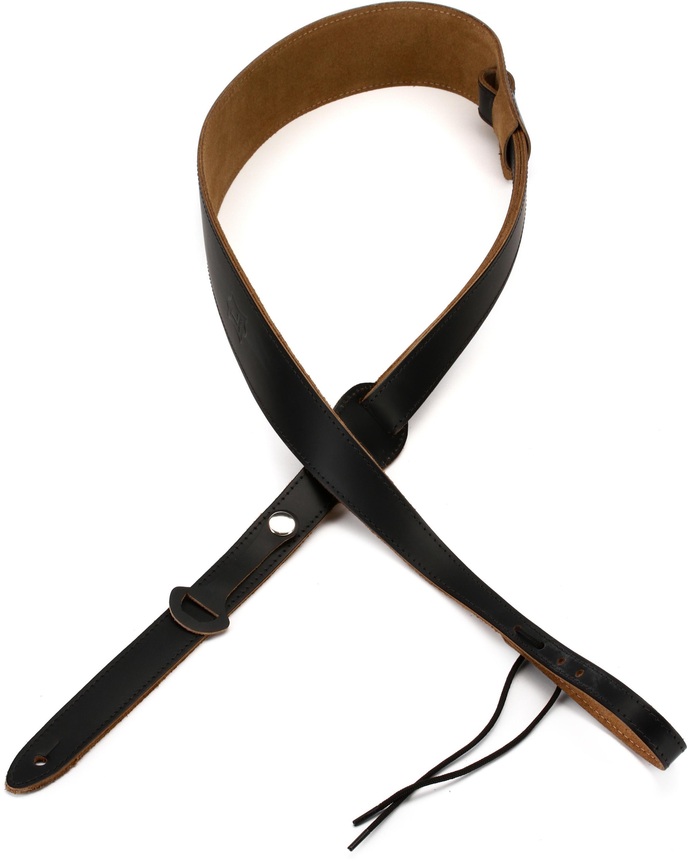 Levy's PM1 Genuine Leather Acoustic Strap - Black | Sweetwater