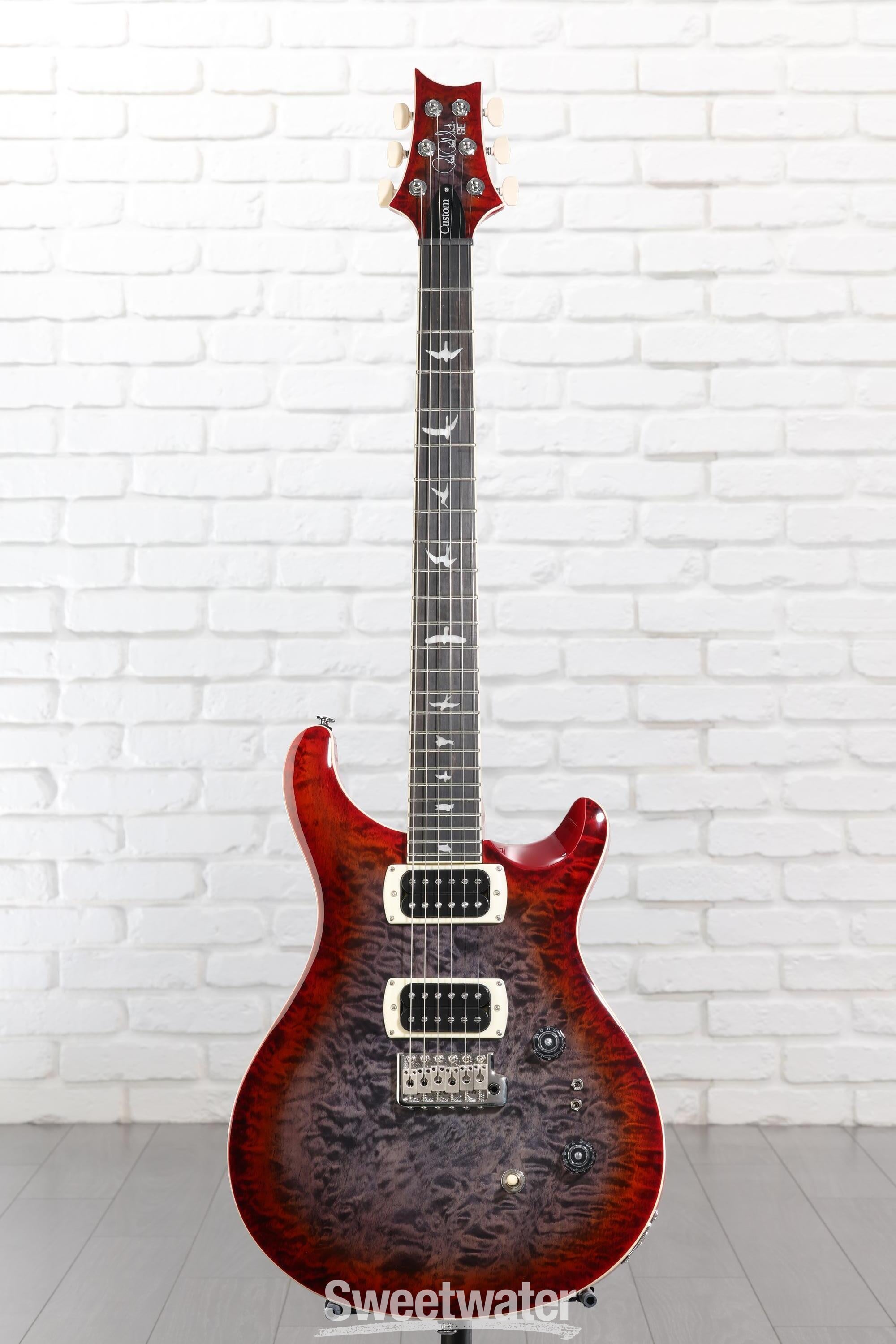 PRS SE Custom 24-08 Quilt Electric Guitar - Charcoal Cherry Burst