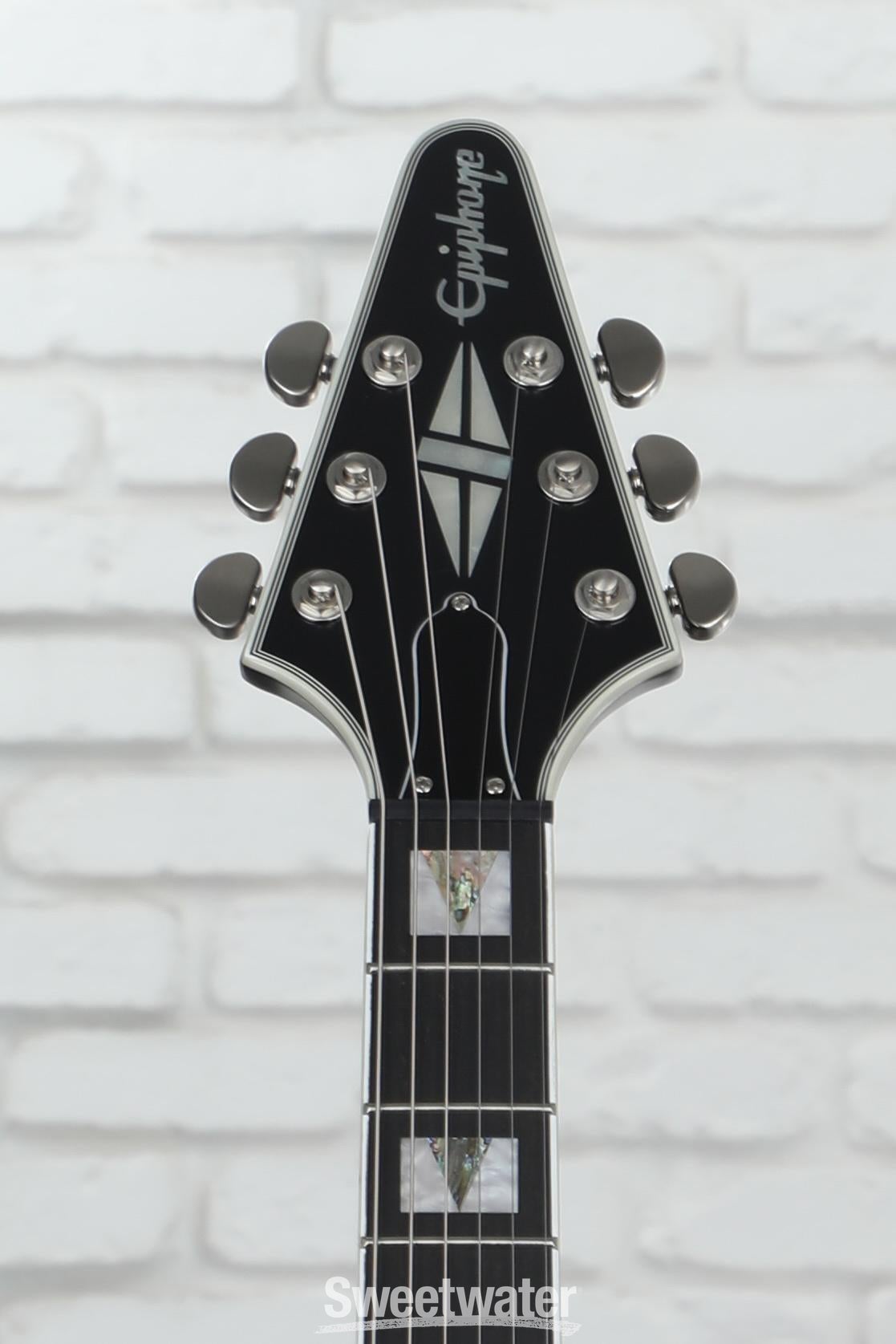 パピヨン♫　　　　　　　　　　　　　　　　　　　NEXUSVII Epiphone Flying V Prophecy Electric Guitar - Aged Jet Black