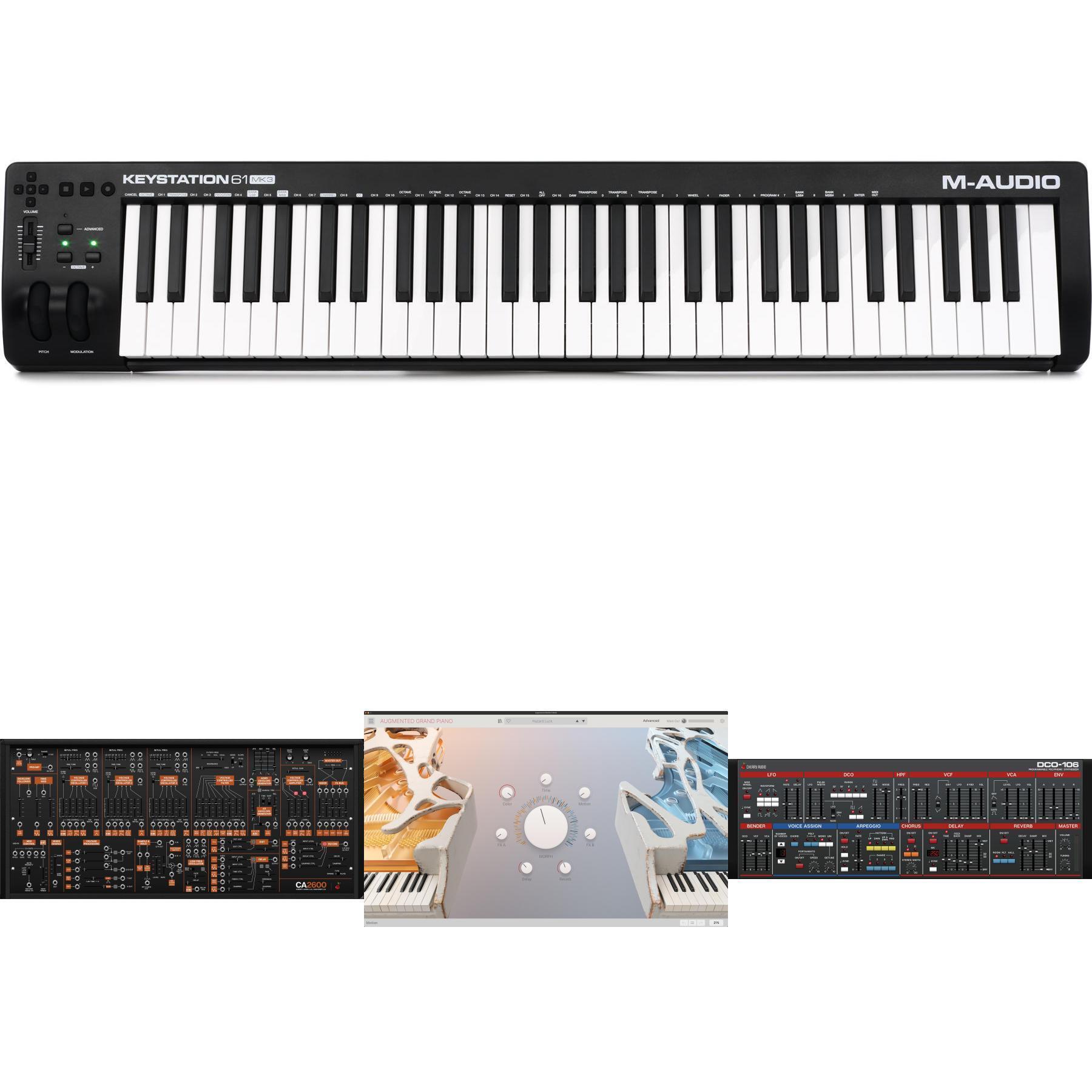 M-Audio Keystation 61 MK3 61-key Keyboard Controller and Synthesizer  Plug-ins Bundle