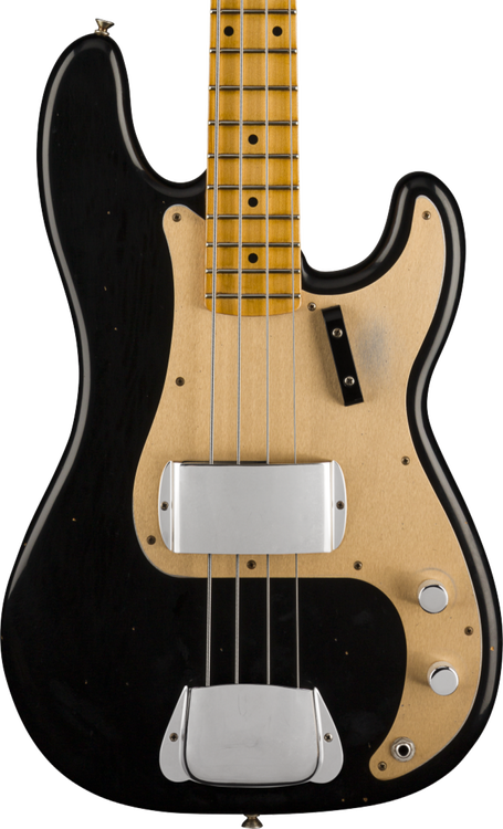 Fender USA Precision Bassレフティ Fender Custom Shop 1957 Precision Bass Journeyman Relic - Black