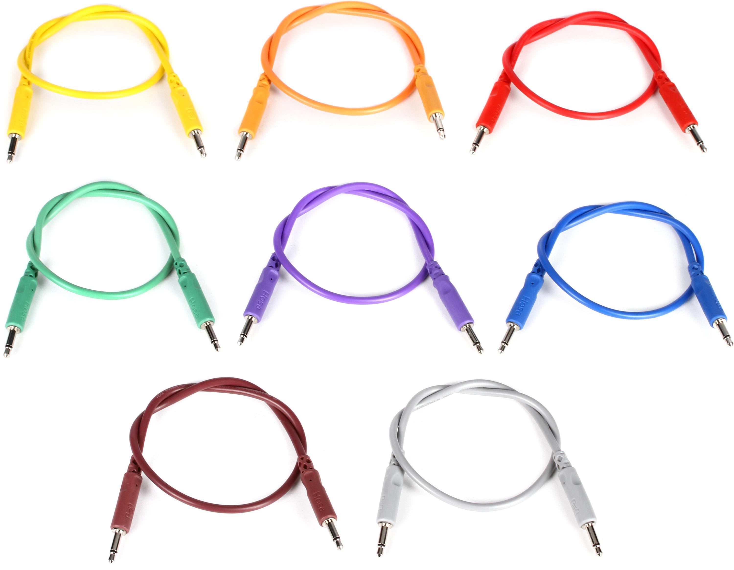 Hosa CMM830 Eurorack Patch Cables 8pack 1 foot (Assorted Colors