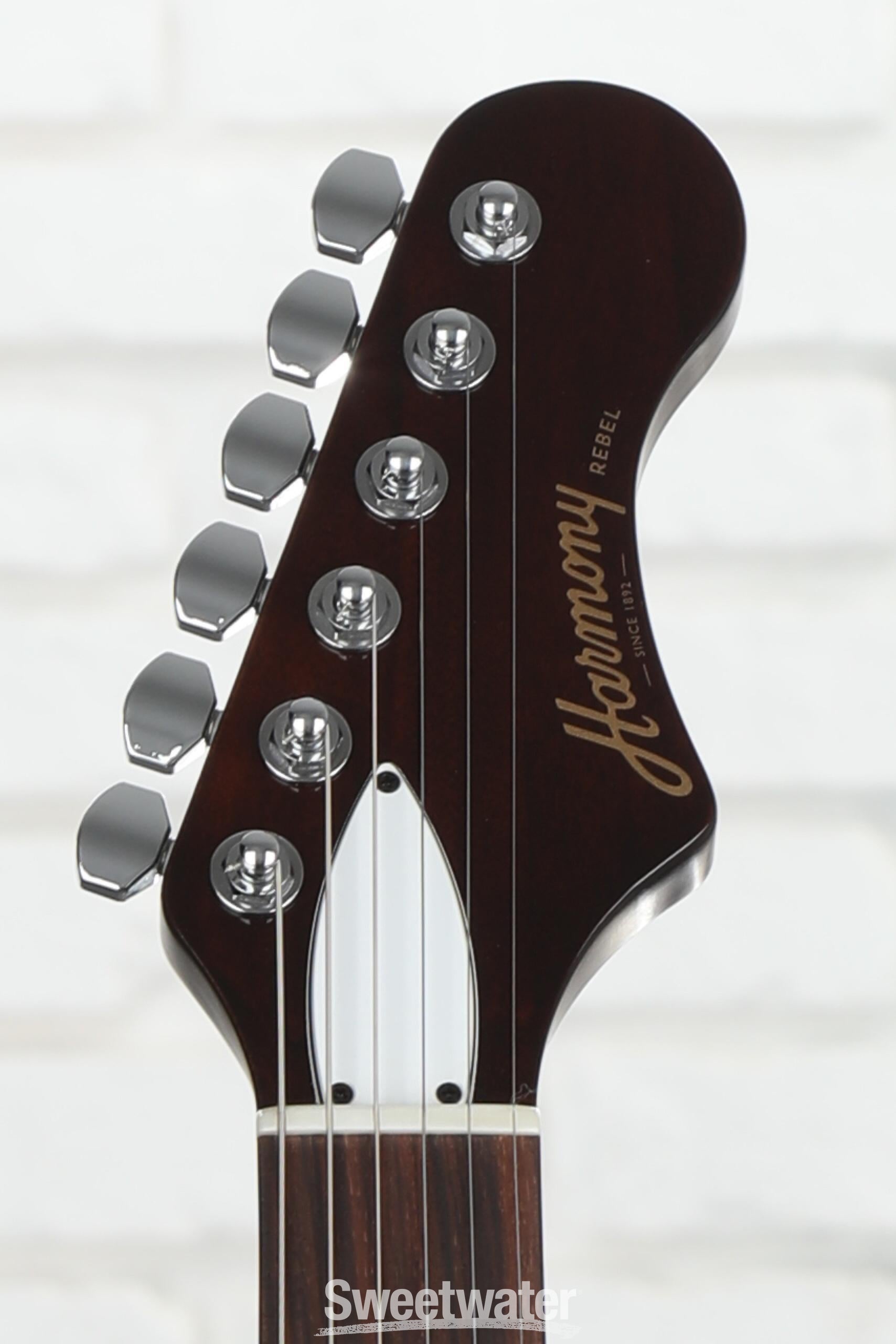 Harmony Rebel Electric Guitar Pearl White with Rosewood Fingerboard Sweetwater