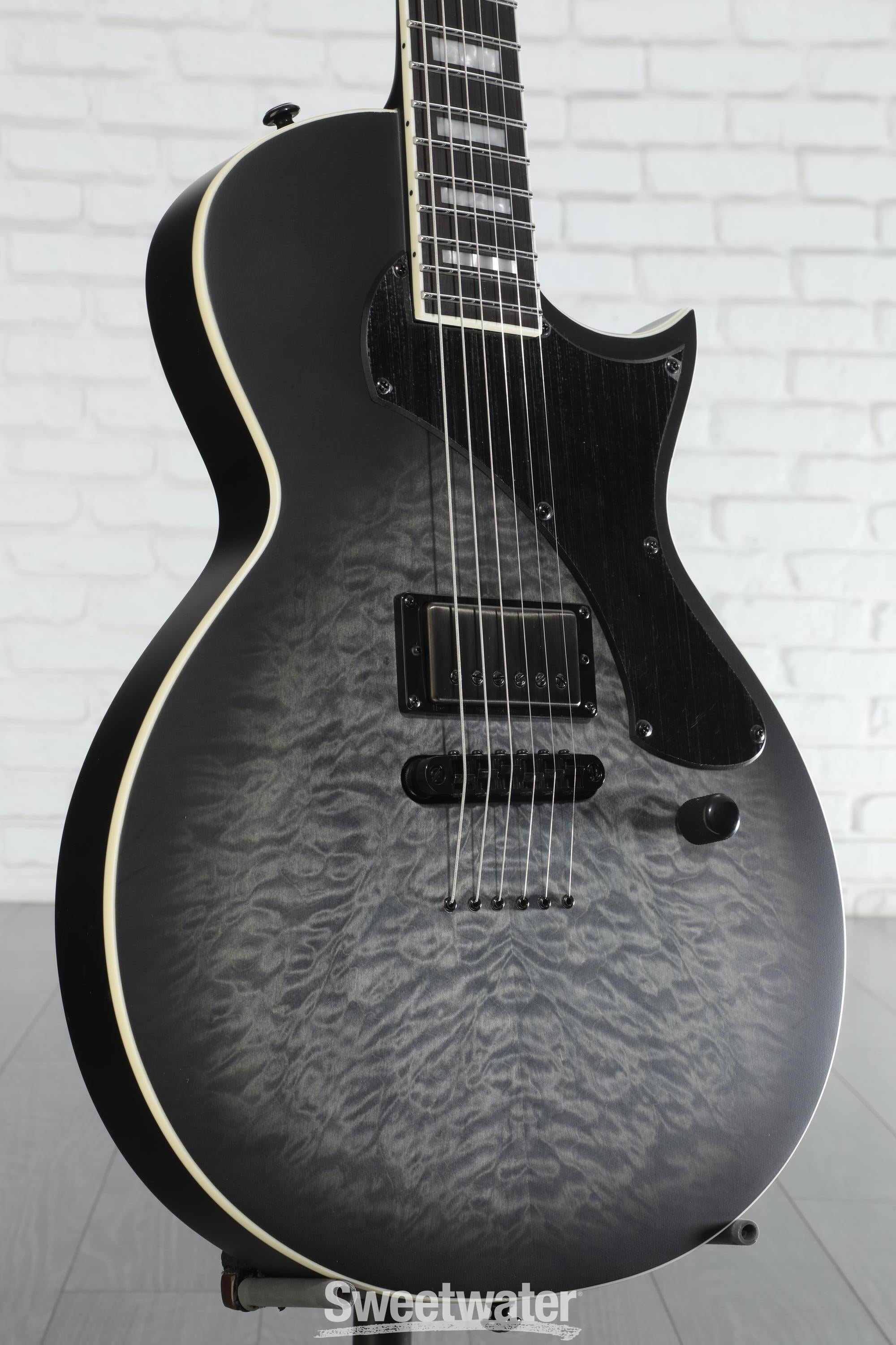 ESP LTD EC-01FT Electric Guitar - Charcoal Burst Satin Teardrop
