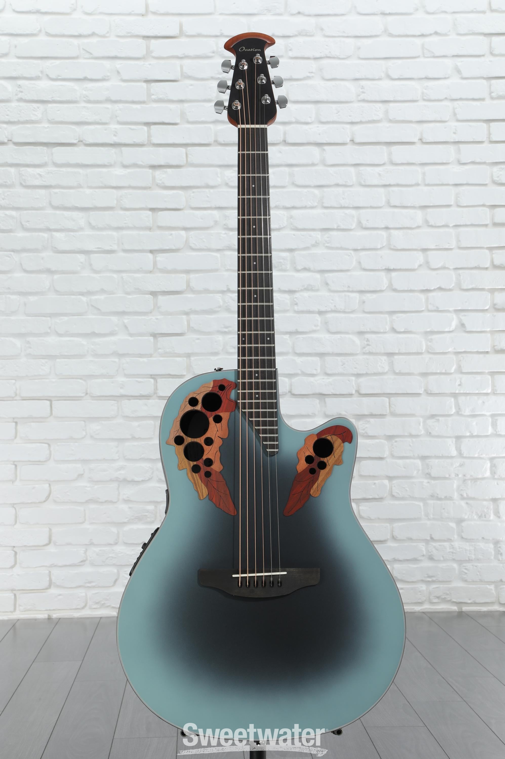 安い割引 Ovation Acoustic-Electric Mid-Depth CE44-RBB Elite Celebrity ギター