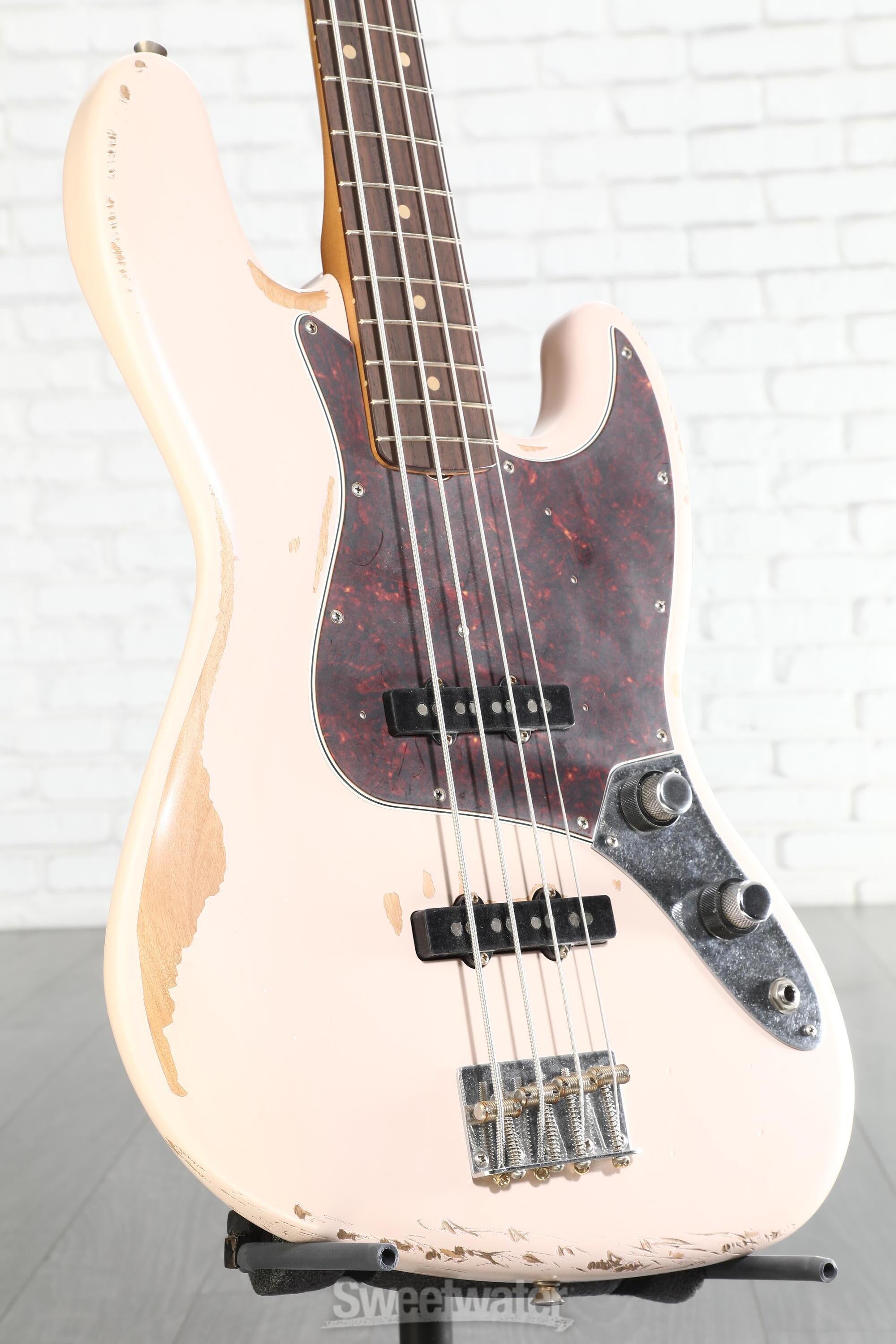 Fender Flea Jazz Bass - Shell Pink, Road Worn | Sweetwater