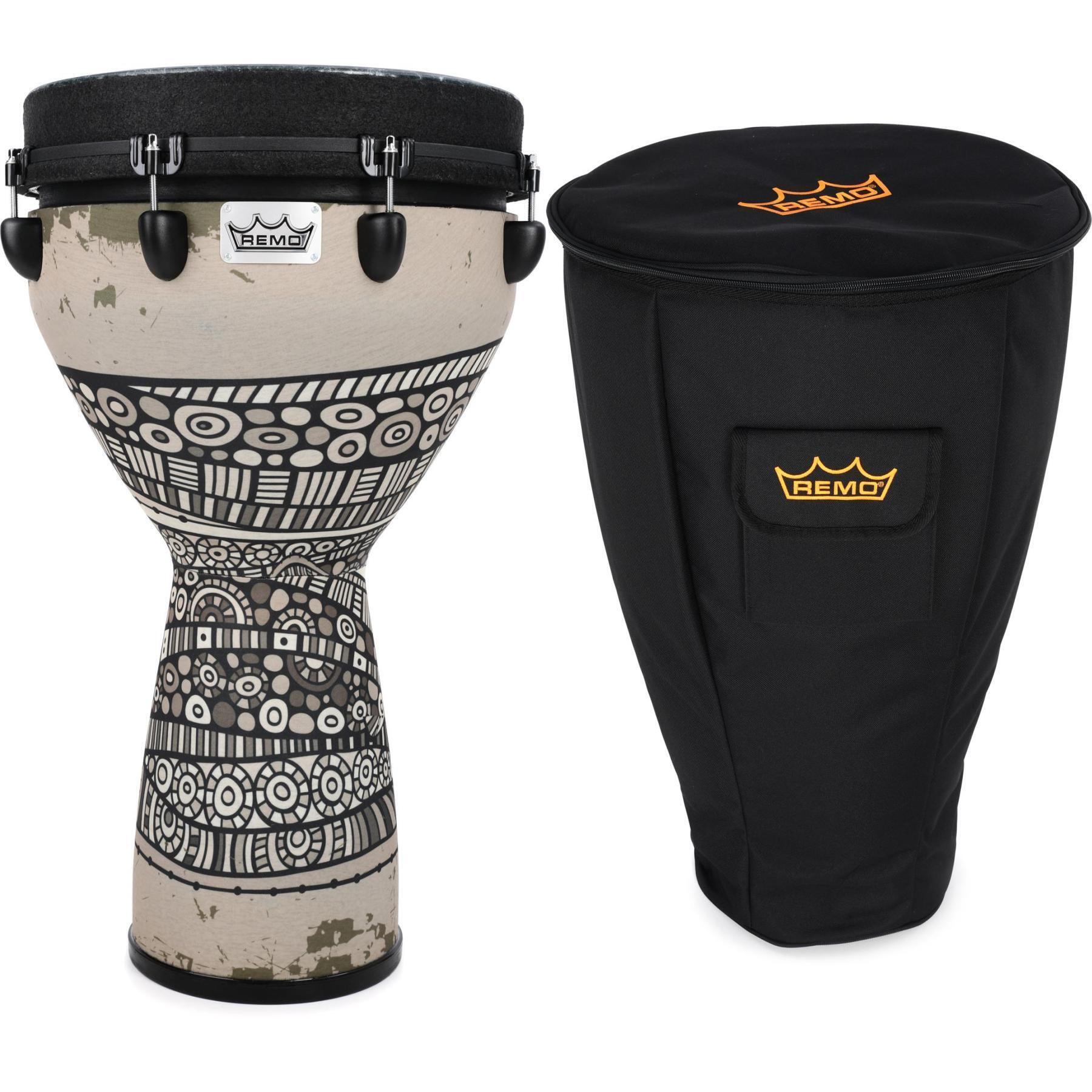 REMO world percussion ジャンベ Remo Mondo Djembe, Serpentine, 14-By-25-Inch