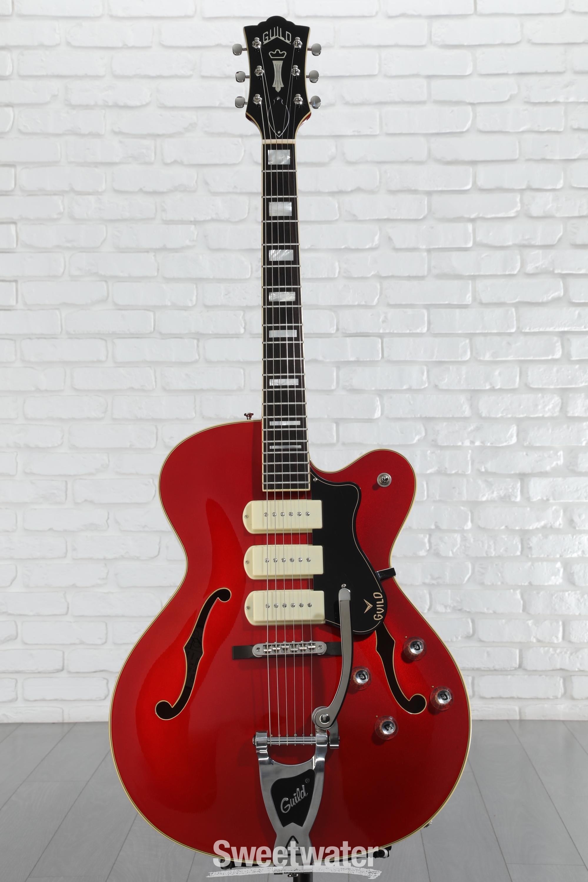 GUILD X-350 Stratford フルアコ Guild X-350 Stratford Hollowbody Electric Guitar - Scarlet