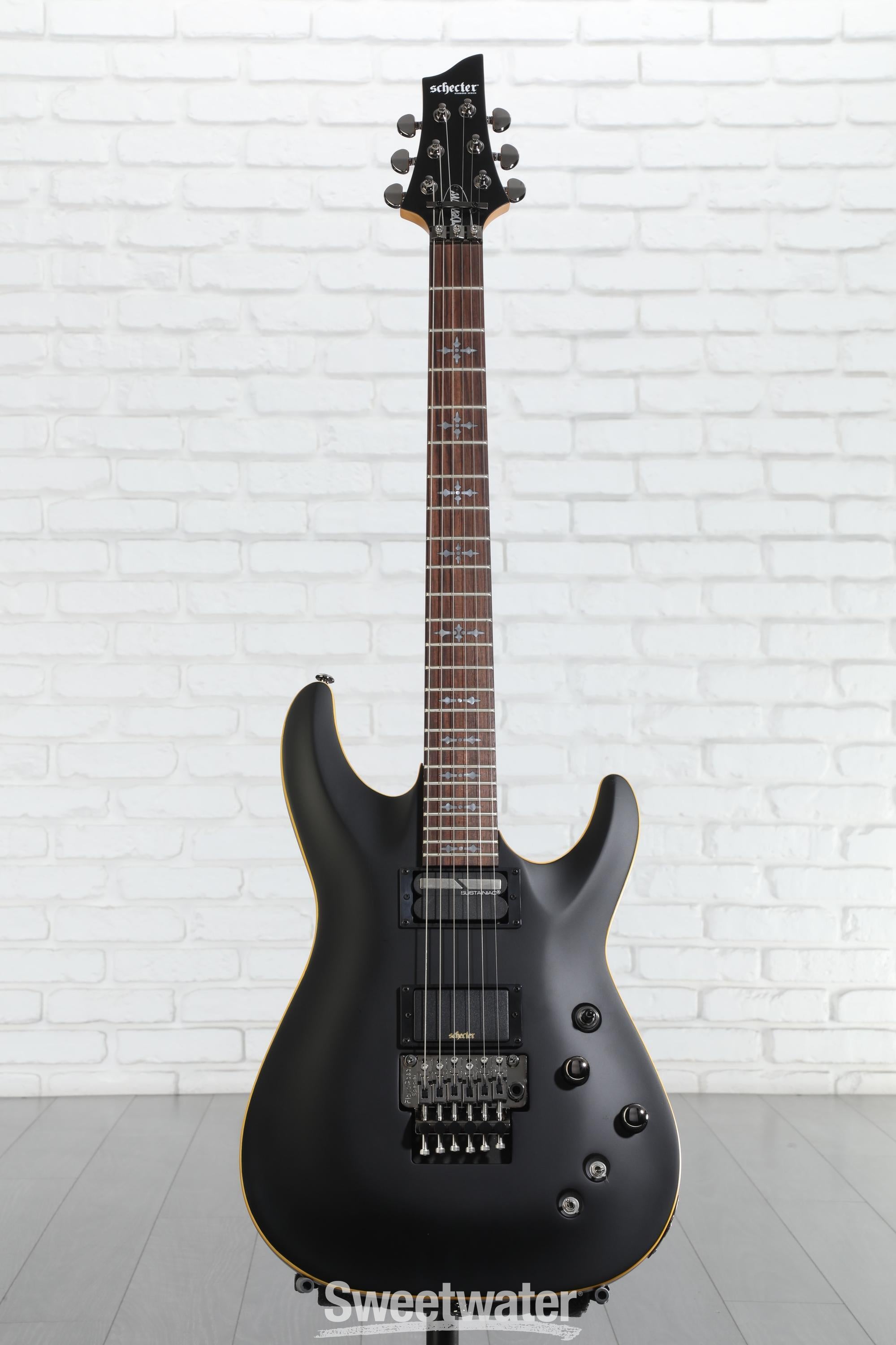schector　demon6 美品 Schecter Demon-6 FR-S Electric Guitar - Satin Black | Sweetwater