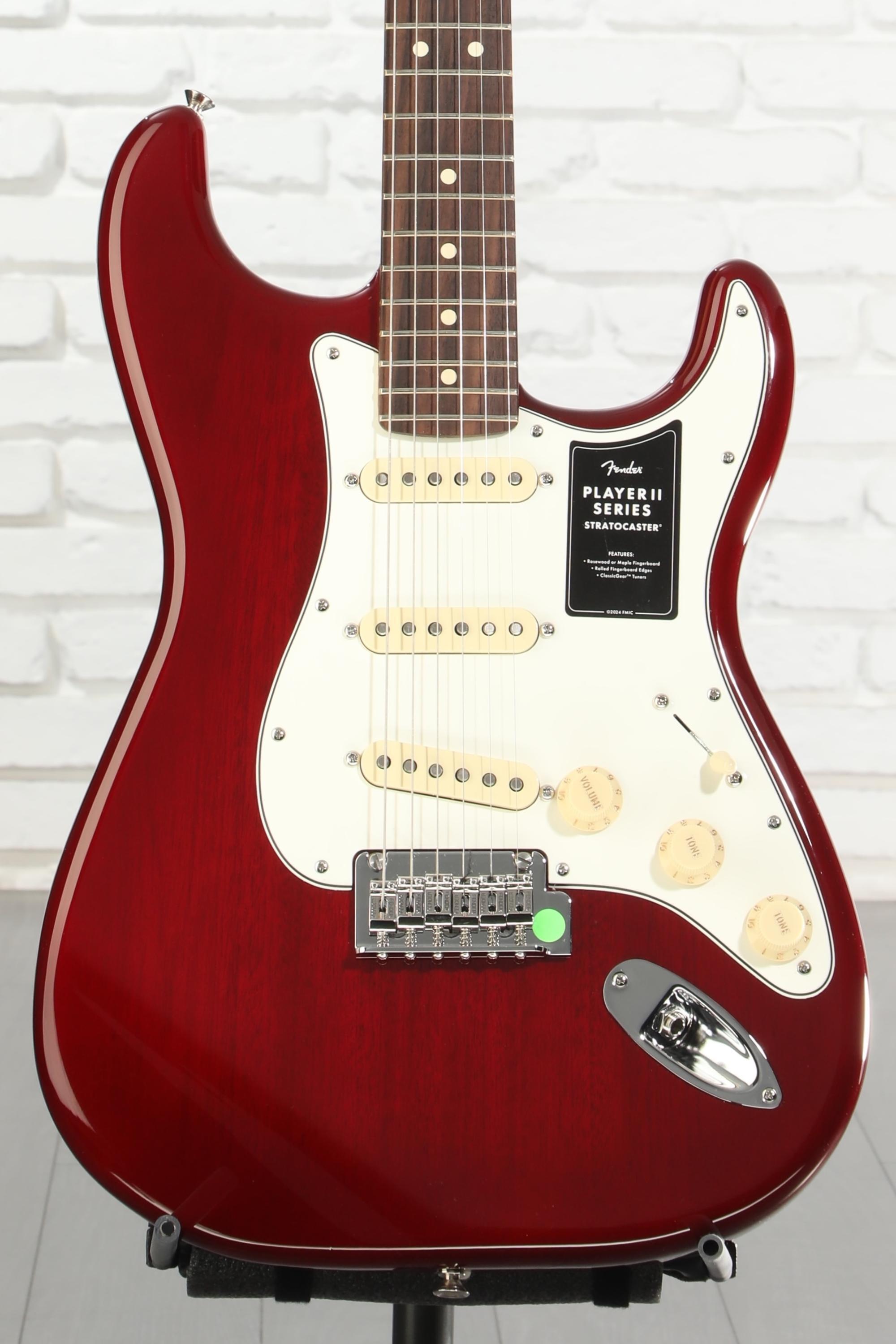 あ　Fender PLAYER SERIES STRATOCASTER Fender Player II Stratocaster Electric Guitar - Transparent Cherry