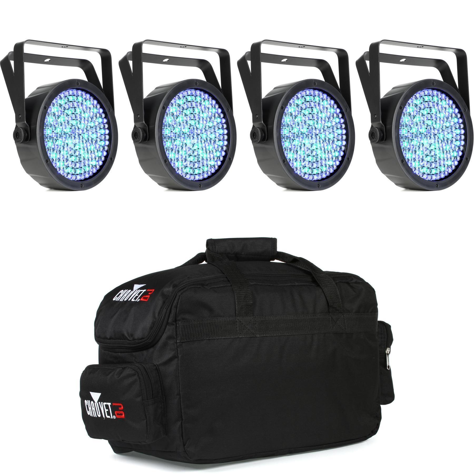 Chauvet DJ EZpar 64 RGBA ILS Fixture (4 Pack) with Gear Bag