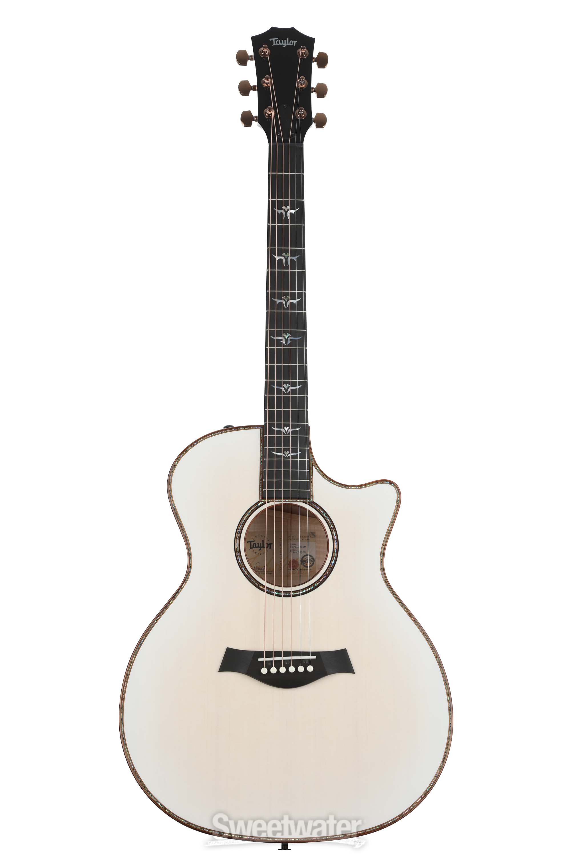 Taylor Custom 22 Grand Auditorium Acoustic electric Guitar Trans White