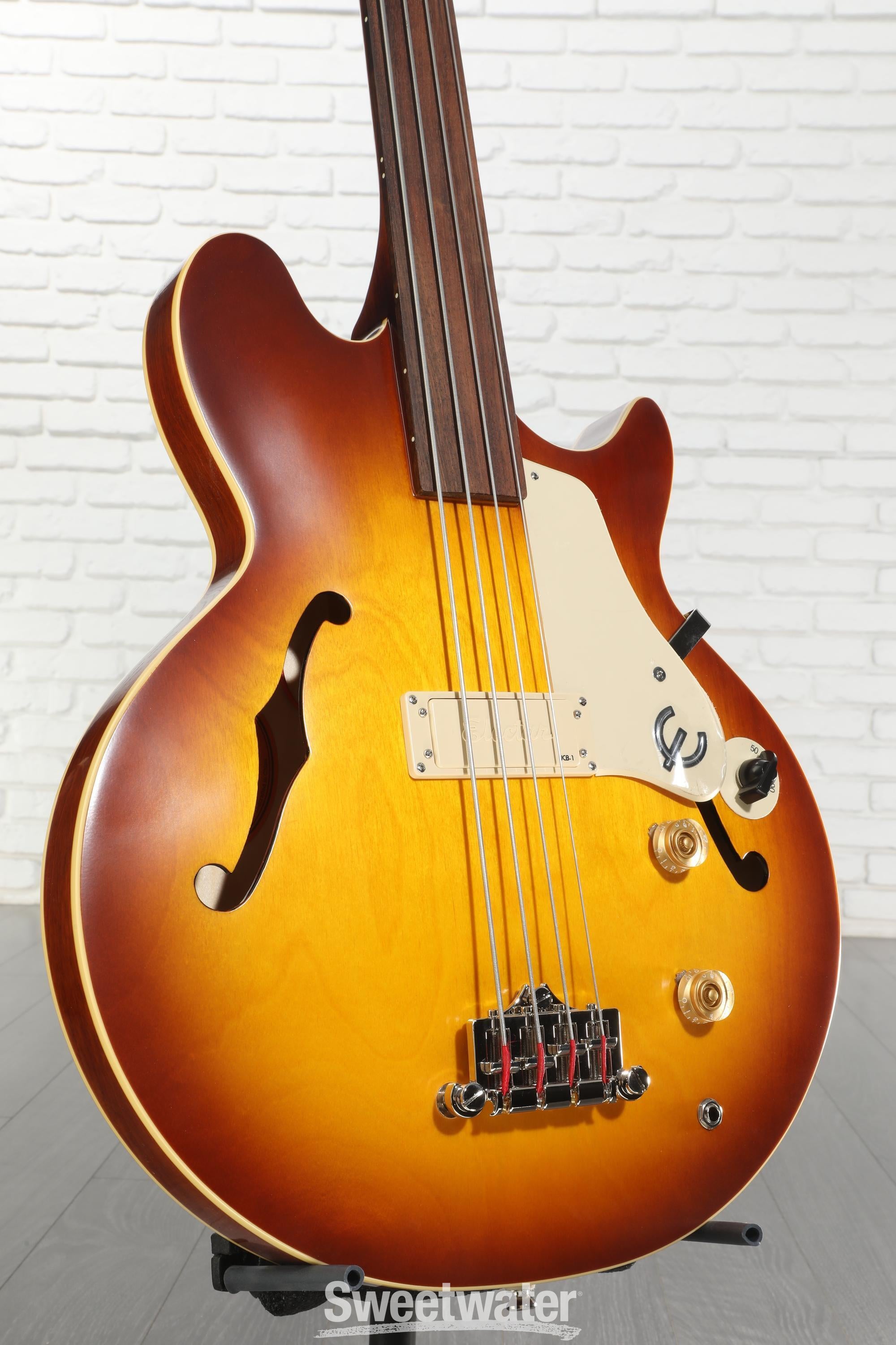 Epiphone Jack Casady Fretless Signature Bass Guitar - Aged Royal